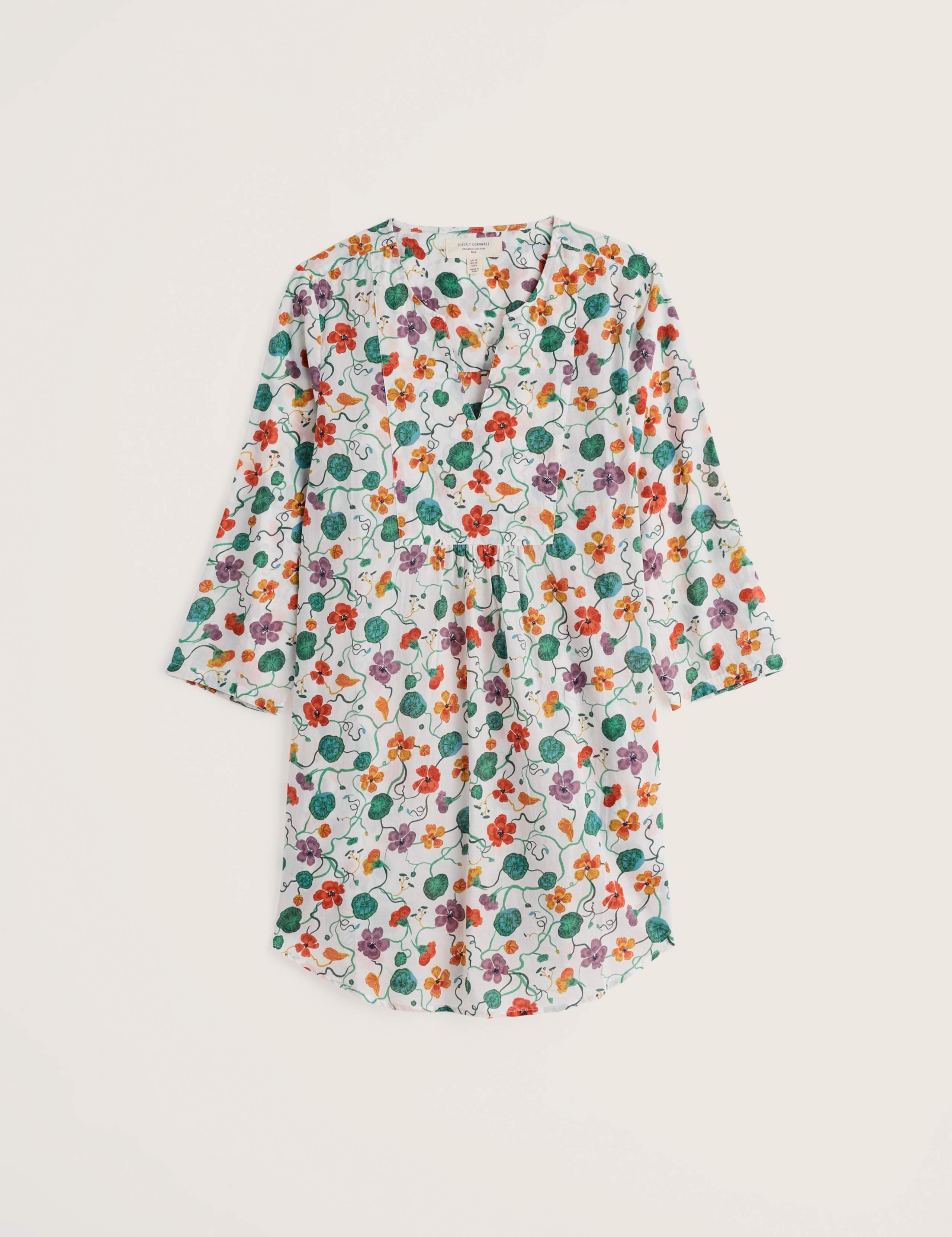 Pure Cotton Floral V-Neck Tunic 2 of 5