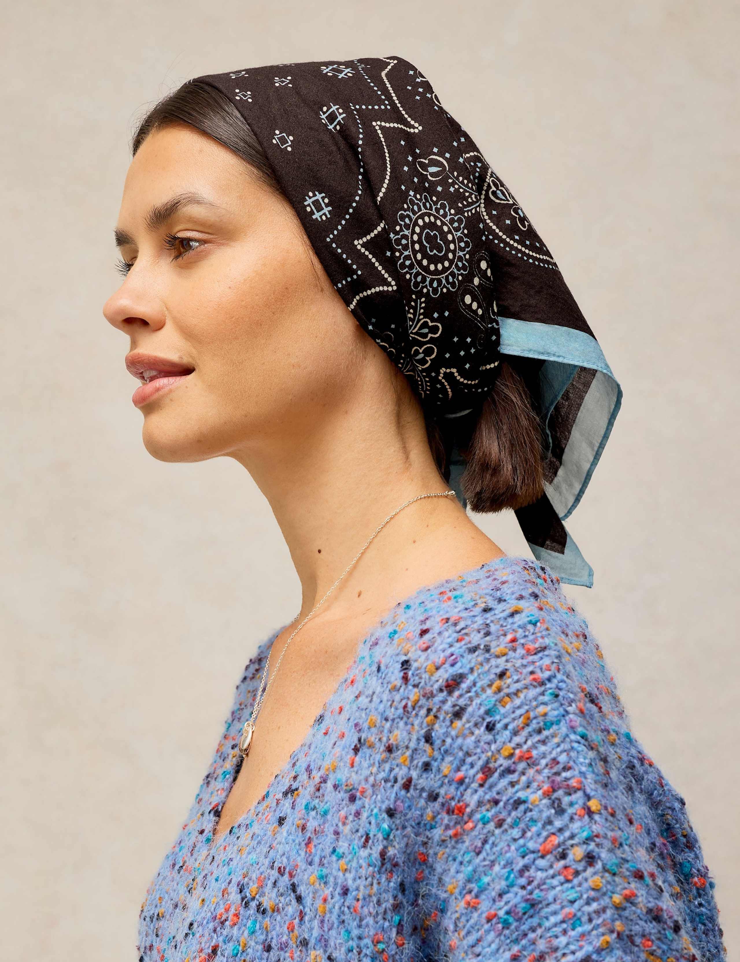 Pure Cotton Printed Square Scarf 3 of 4