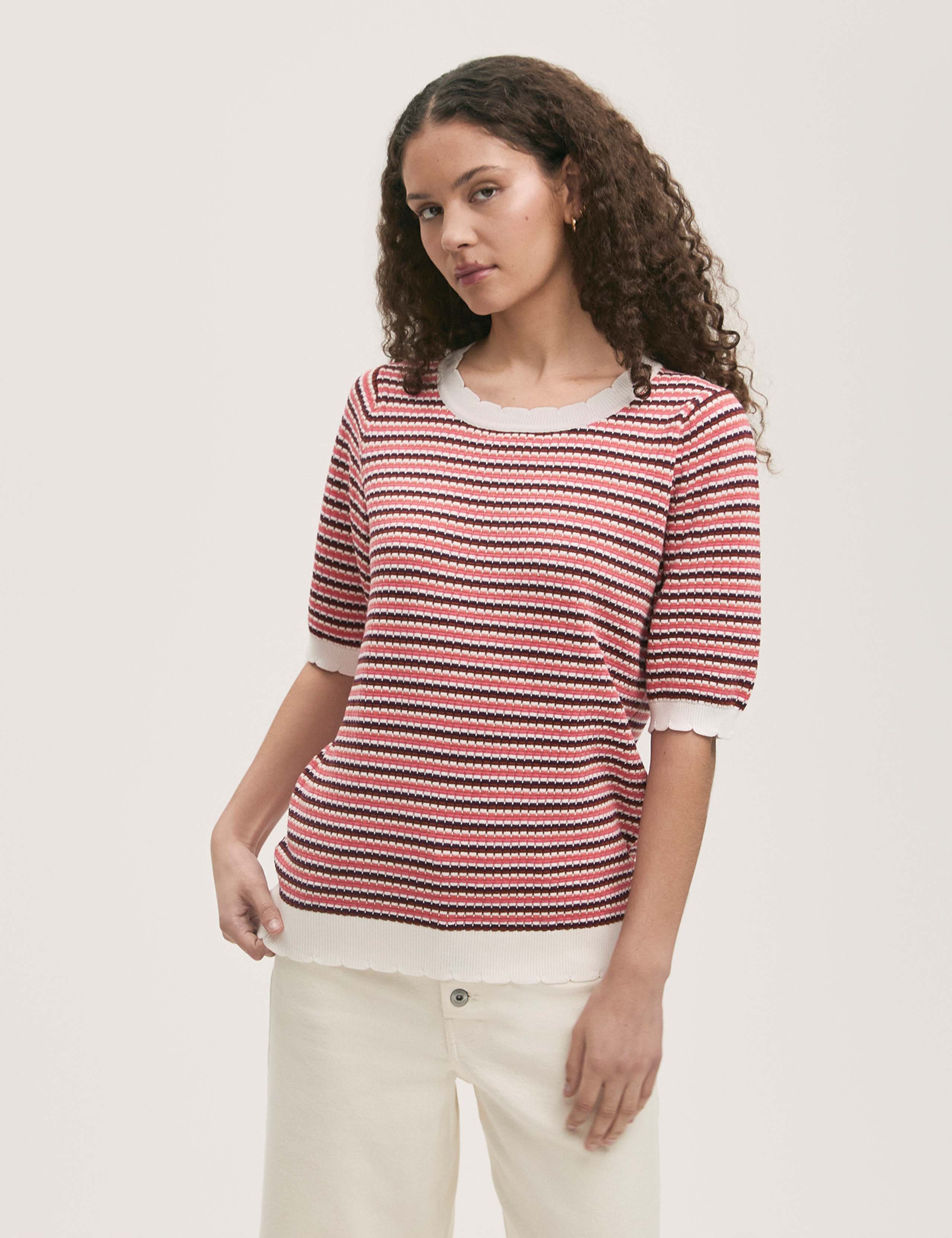 Pure Cotton Striped Knitted Top 3 of 4