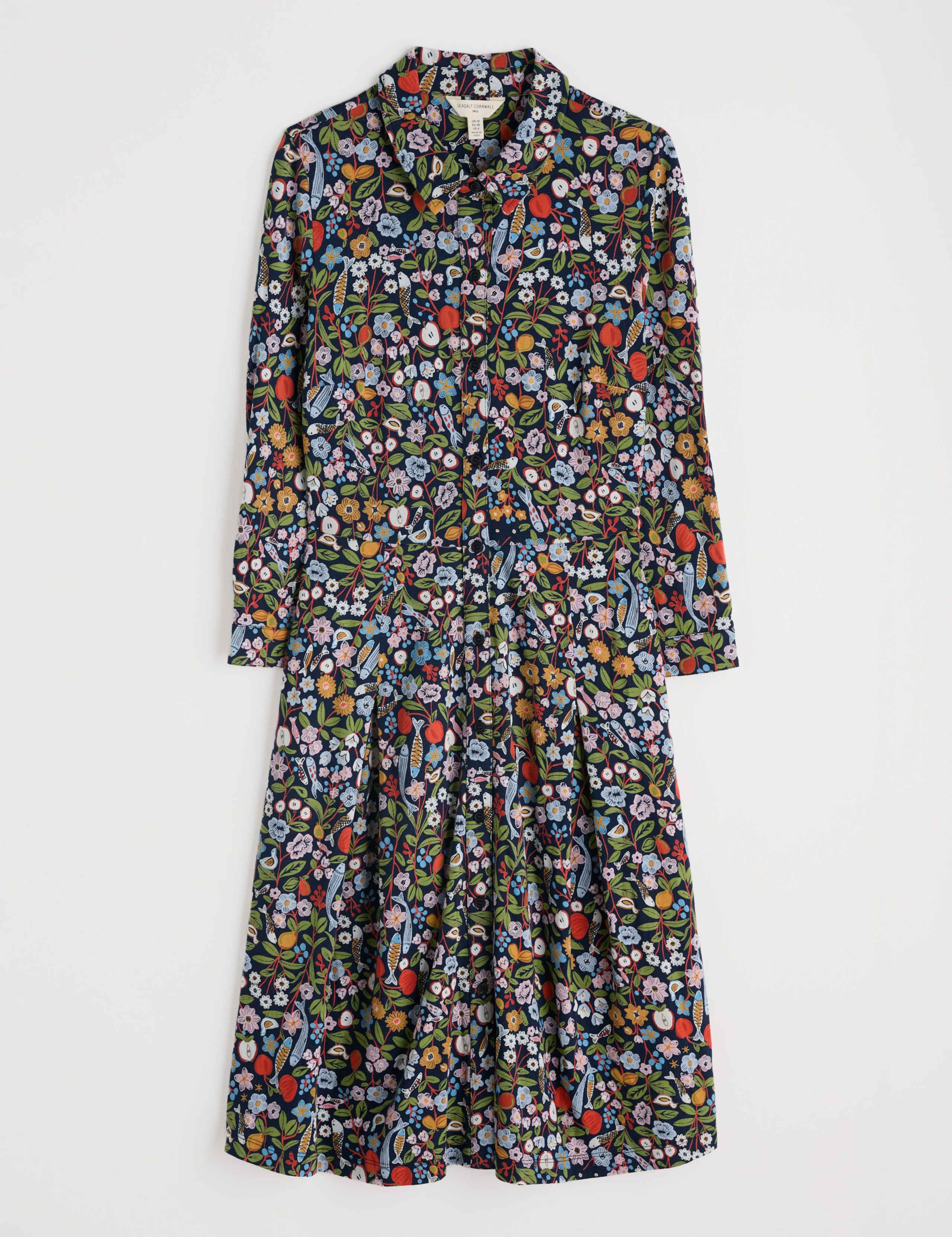 Cotton Rich Floral Knee Length Shirt Dress 2 of 5