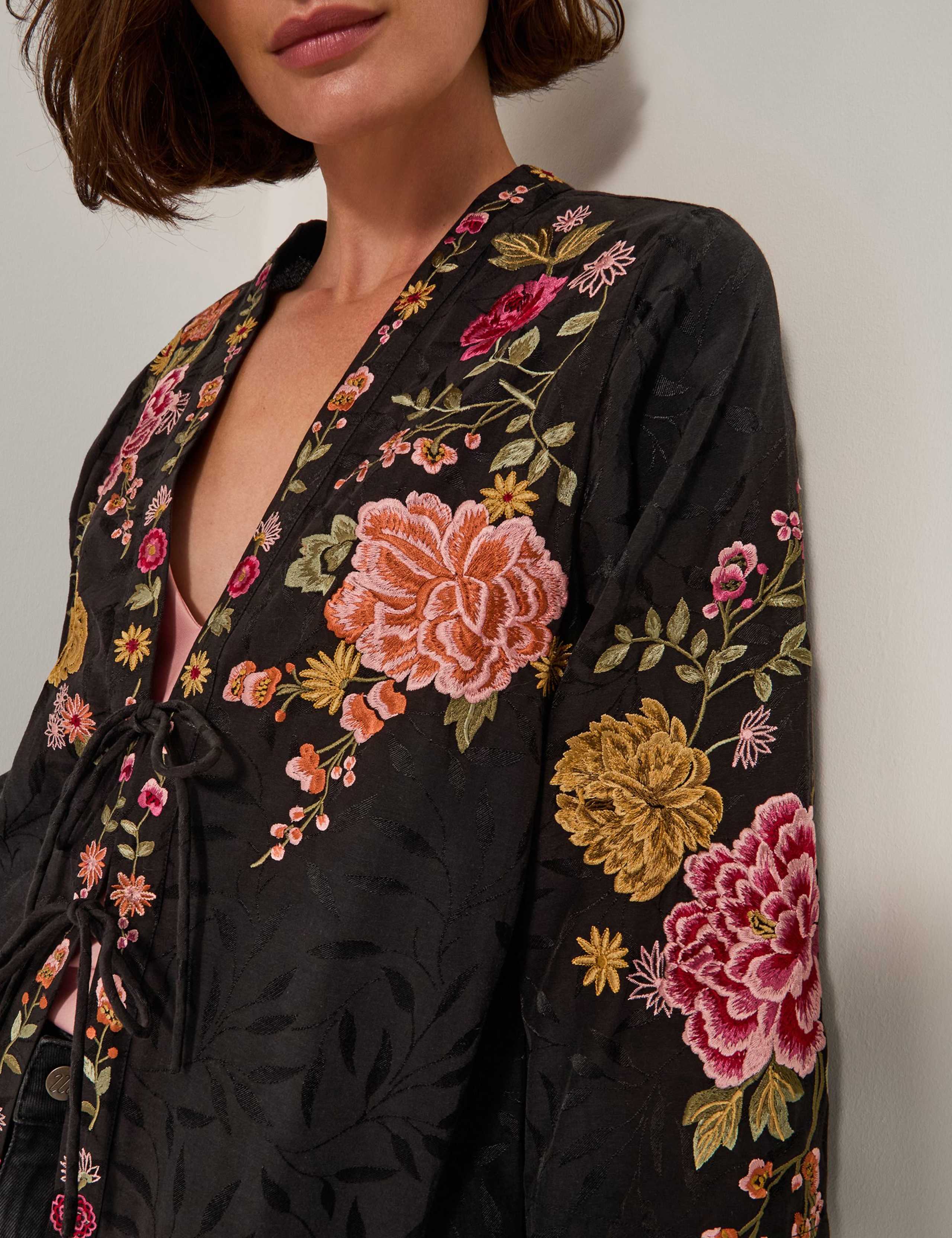 Cotton Blend Embroidered Kimono Jacket 5 of 5