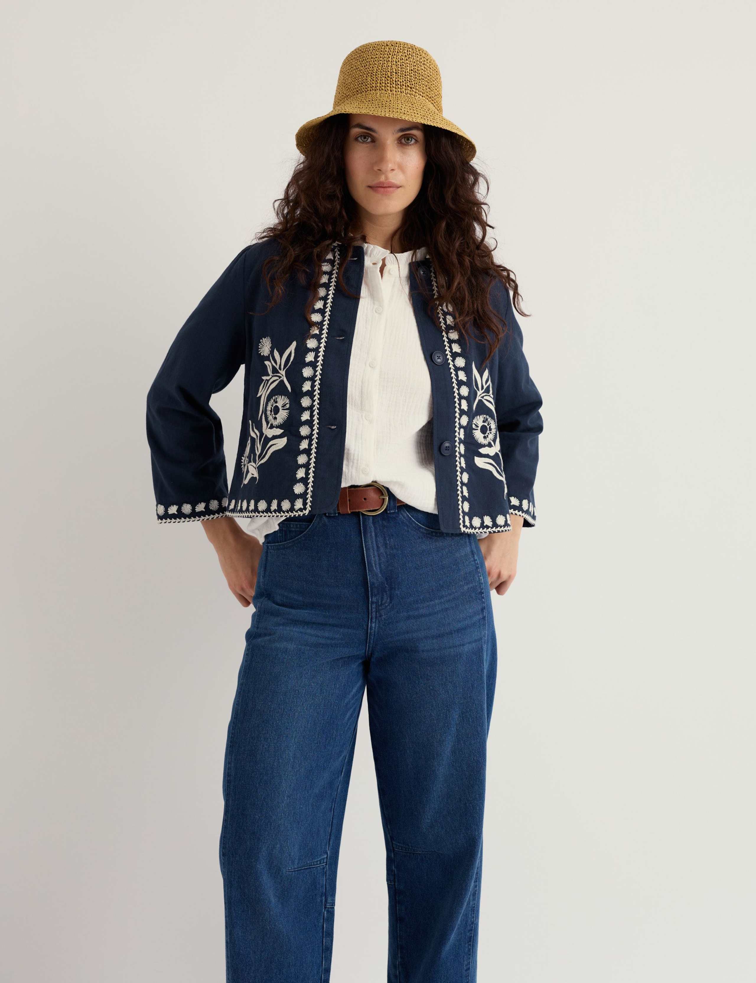 Pure Cotton Embroidered Lightweight Jacket 3 of 5