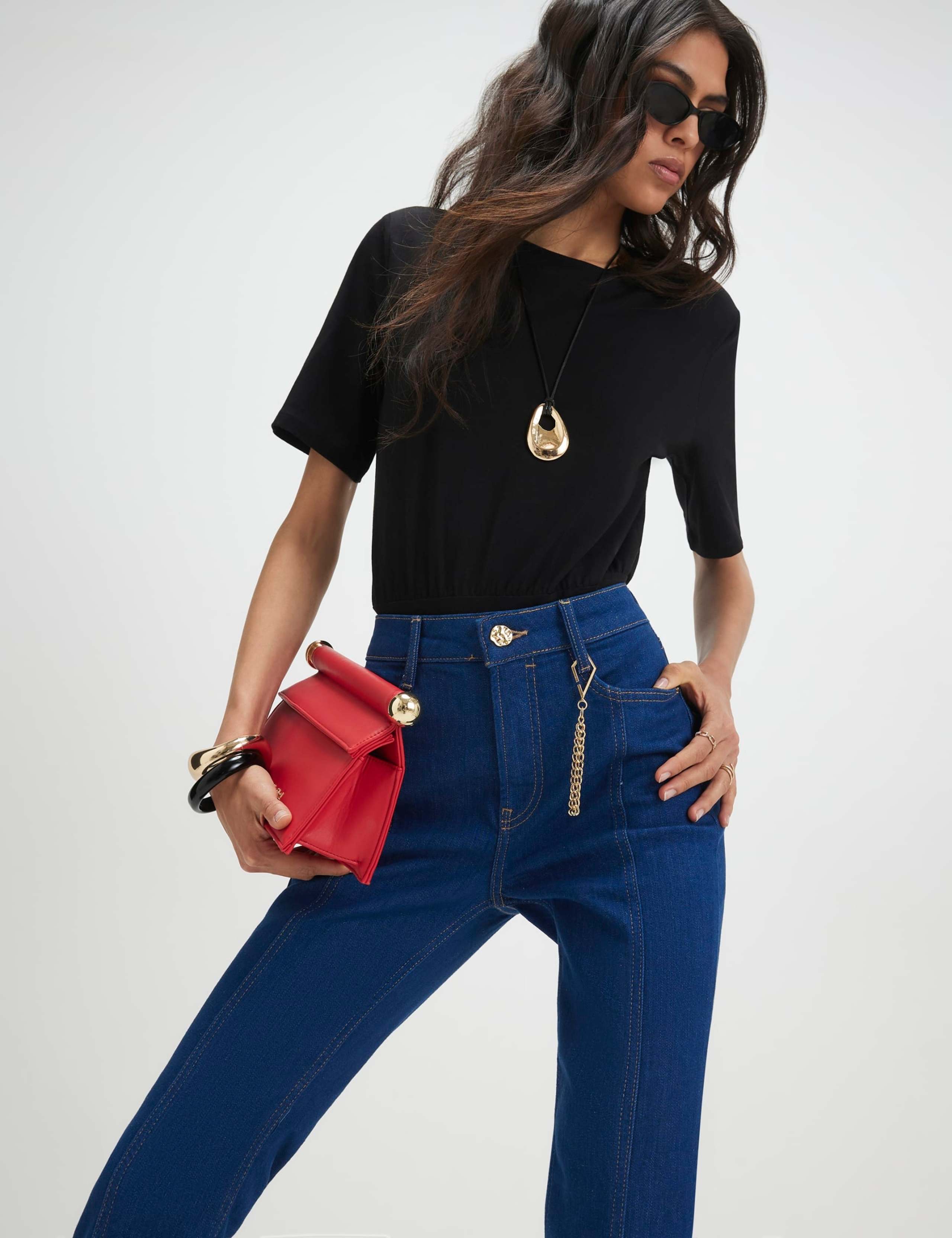 Mid Rise Seam Detail Bootcut Jeans 2 of 4