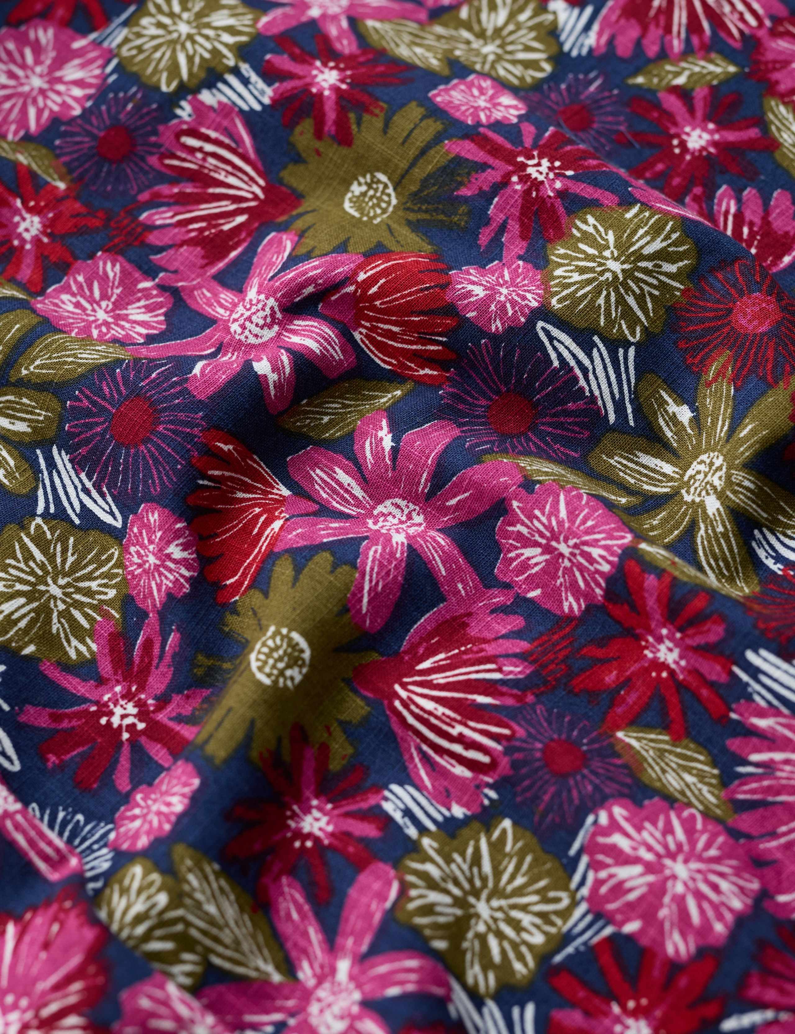 Pure Cotton Floral Midi A-Line Skirt 3 of 5
