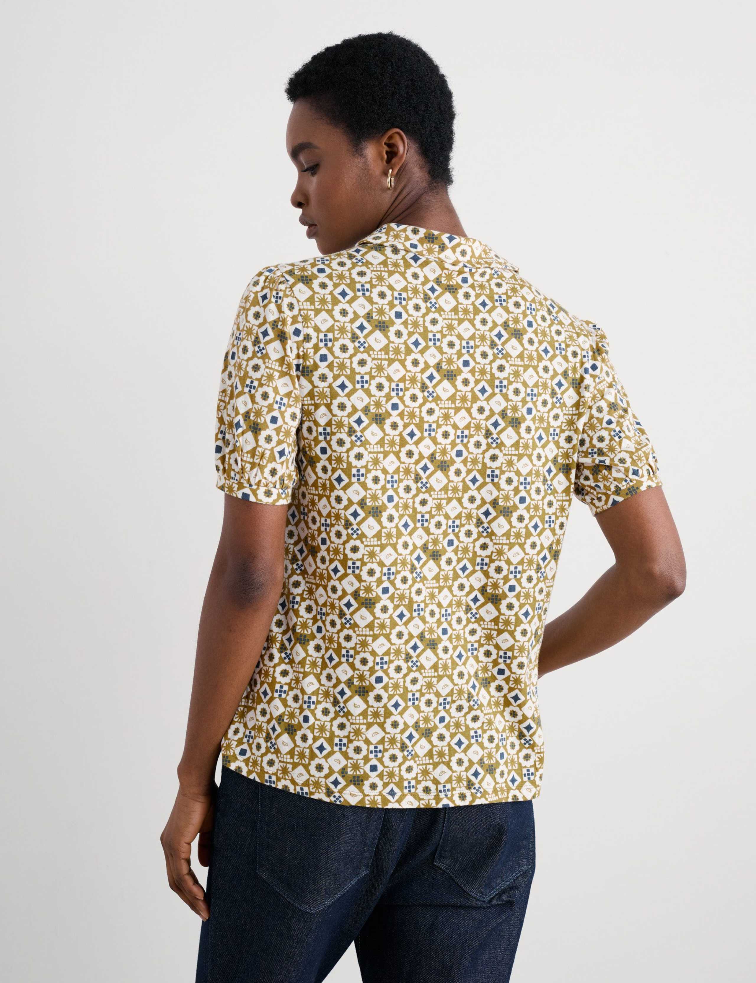 Cotton Rich Geometric Collared Shirt 4 of 5