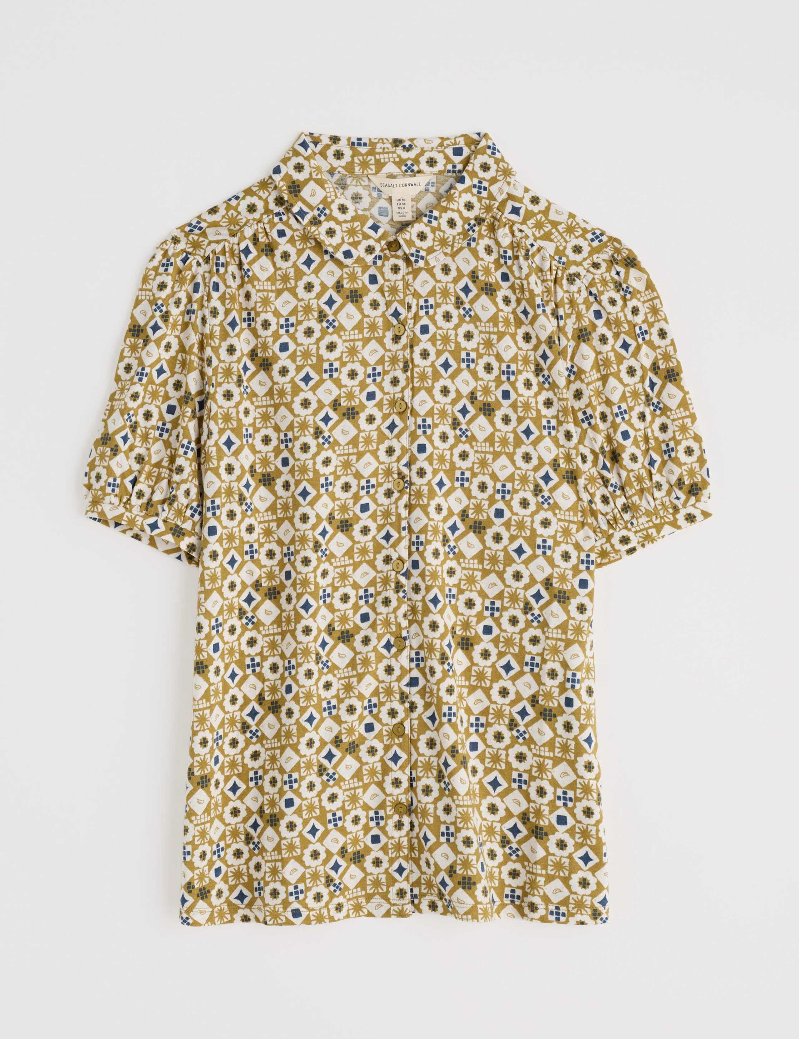 Cotton Rich Geometric Collared Shirt 2 of 5
