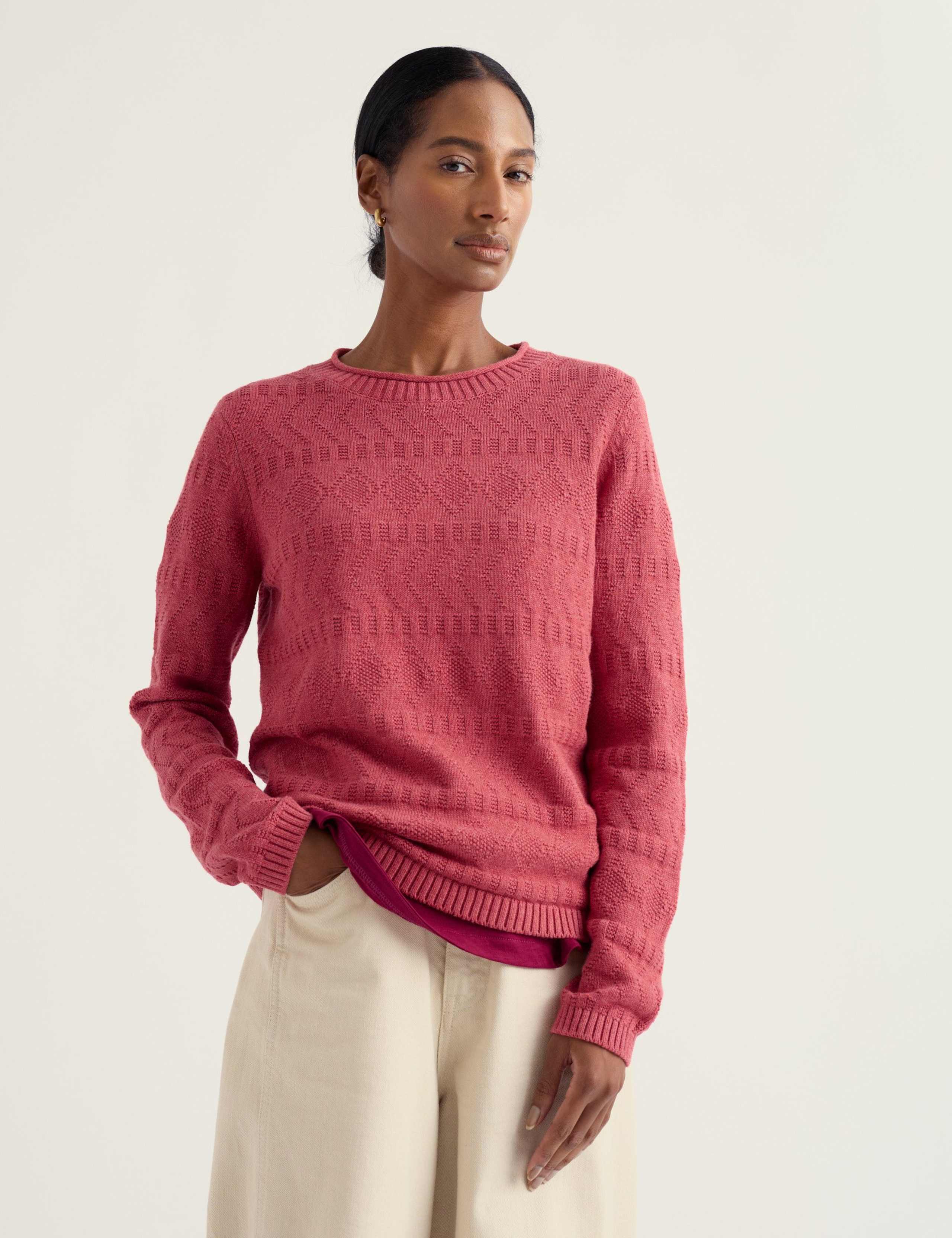 Pure Cotton Knitted Relaxed Jumper 3 of 5