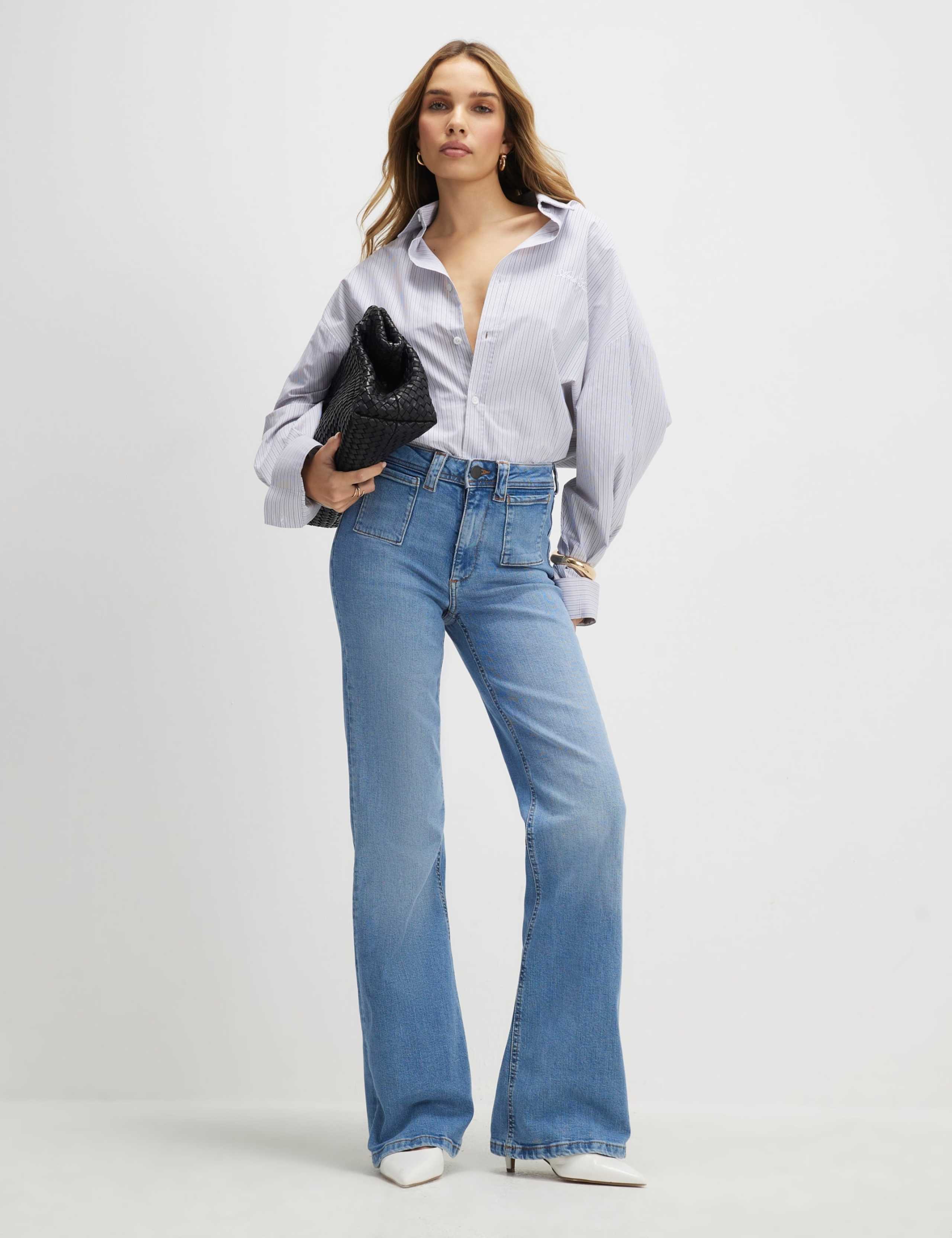 High Waisted Relaxed Flared Jeans 1 of 4