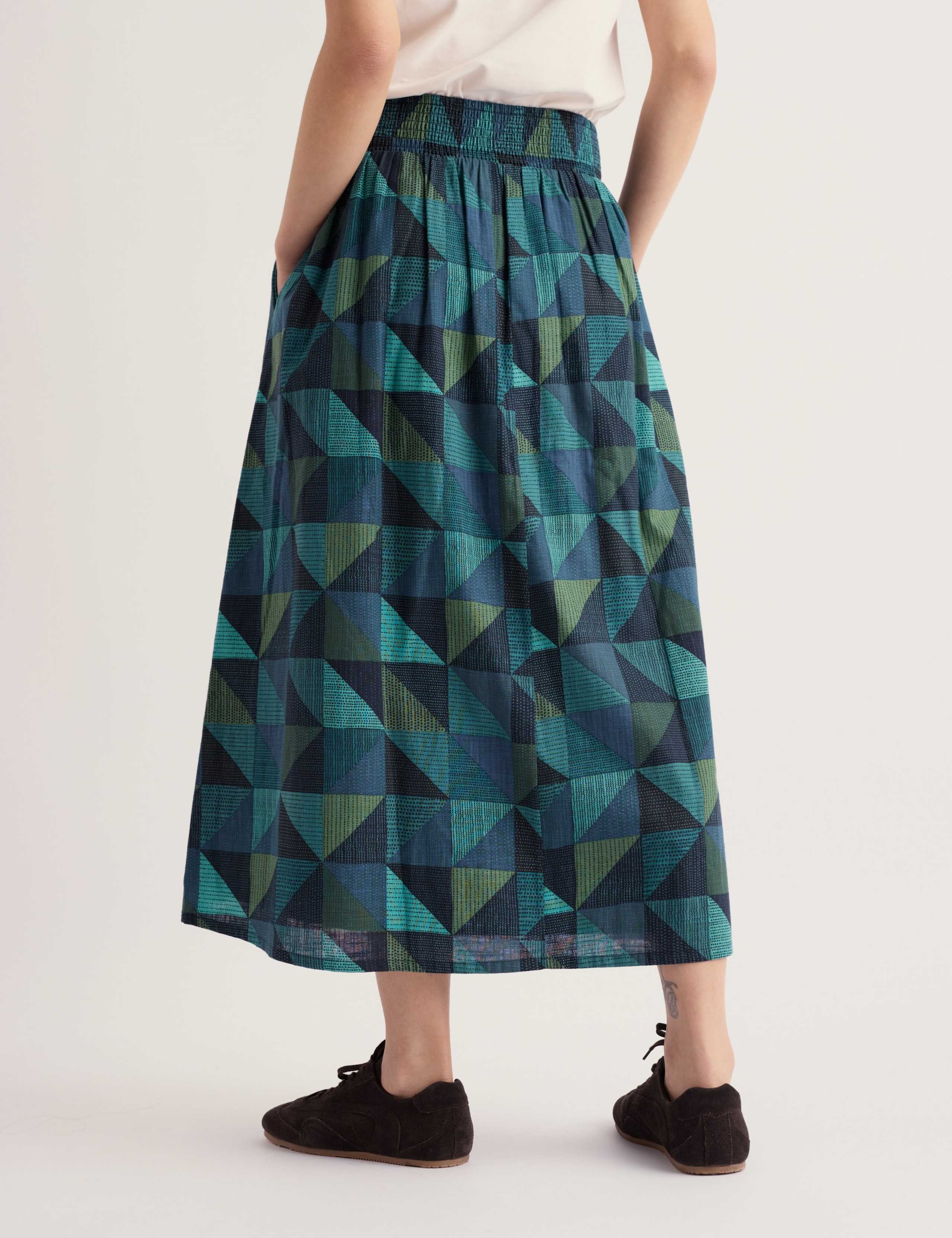 Jersey Geometric Midi A-Line Skirt 6 of 6