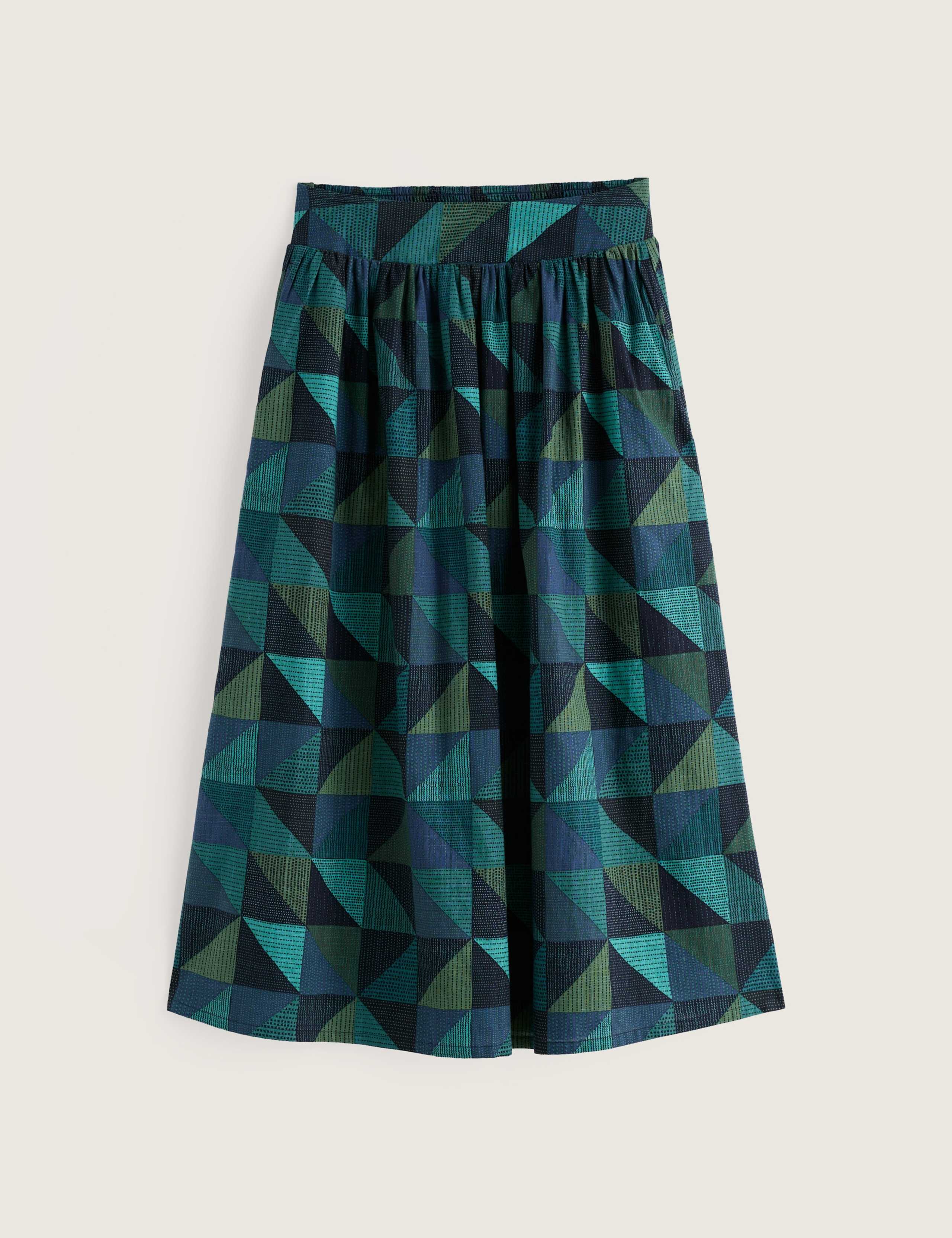 Jersey Geometric Midi A-Line Skirt 2 of 6
