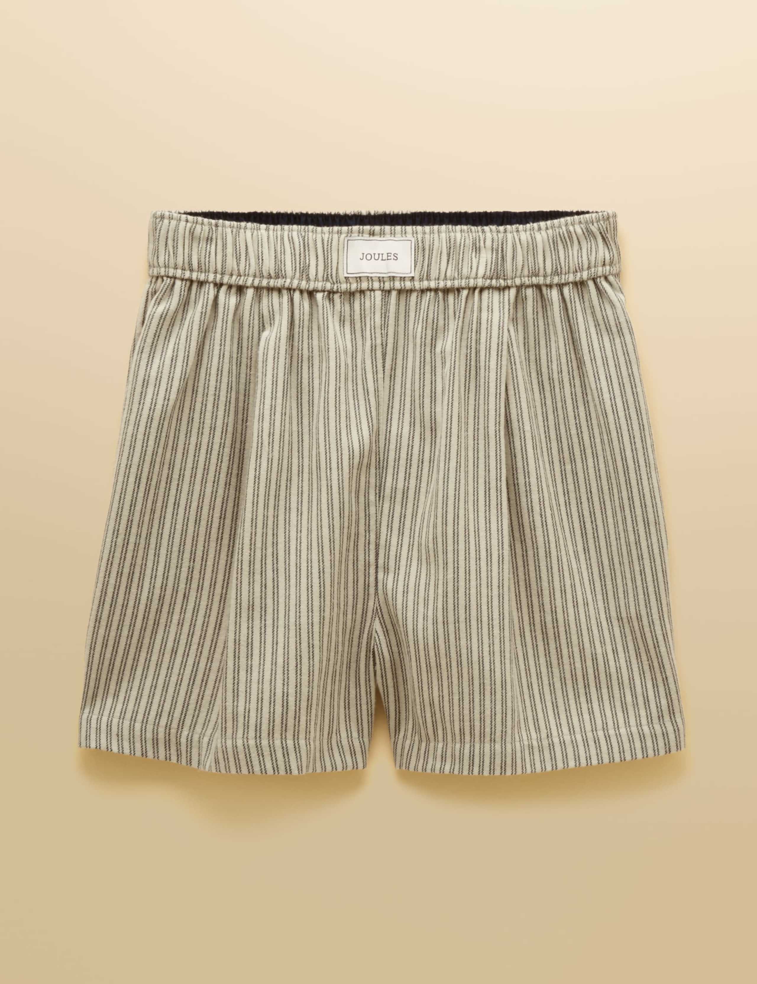Pure Cotton Striped Flannel Pull On Shorts 2 of 7