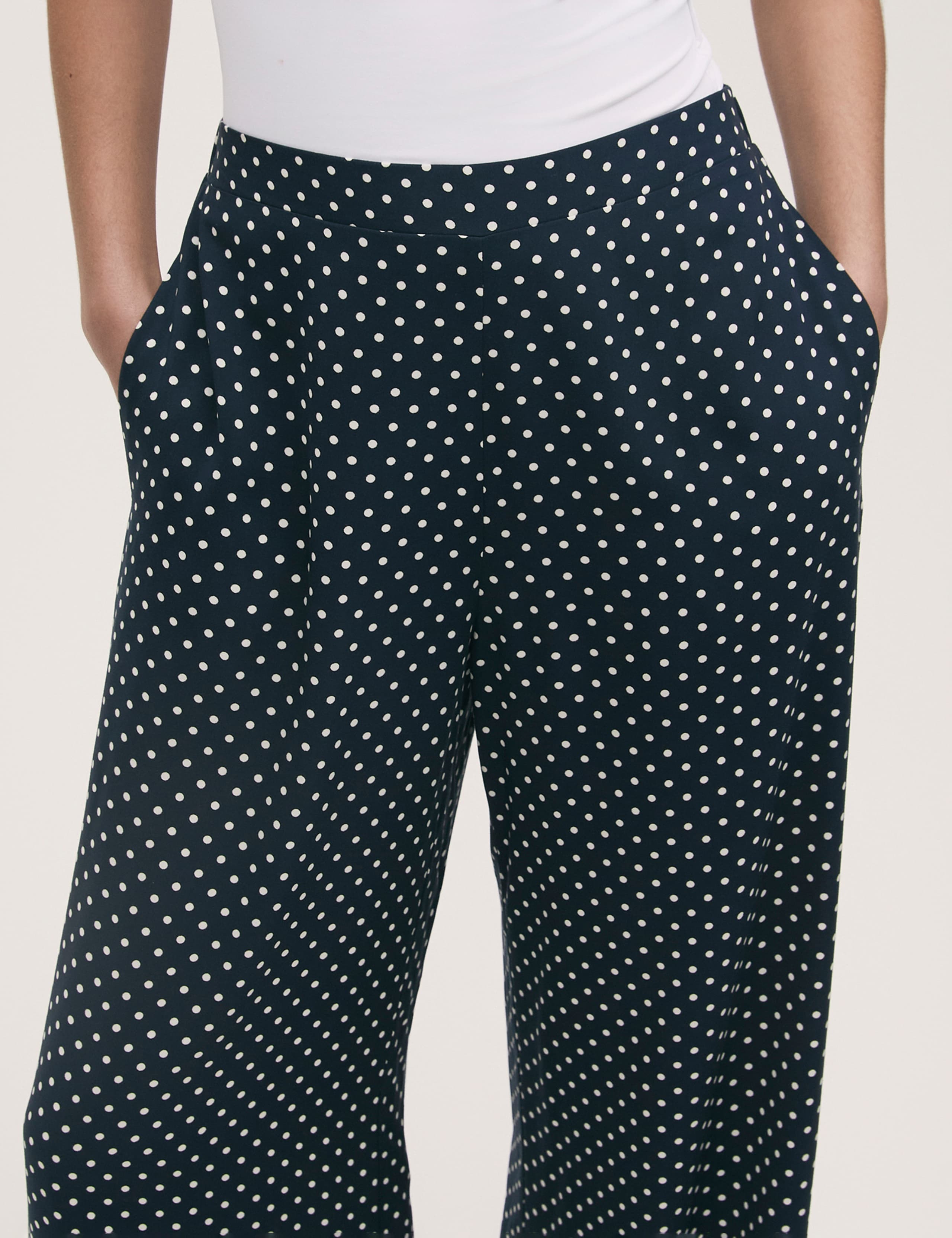 Polka Dot Elasticated Waist Wide Leg Trousers 4 of 4