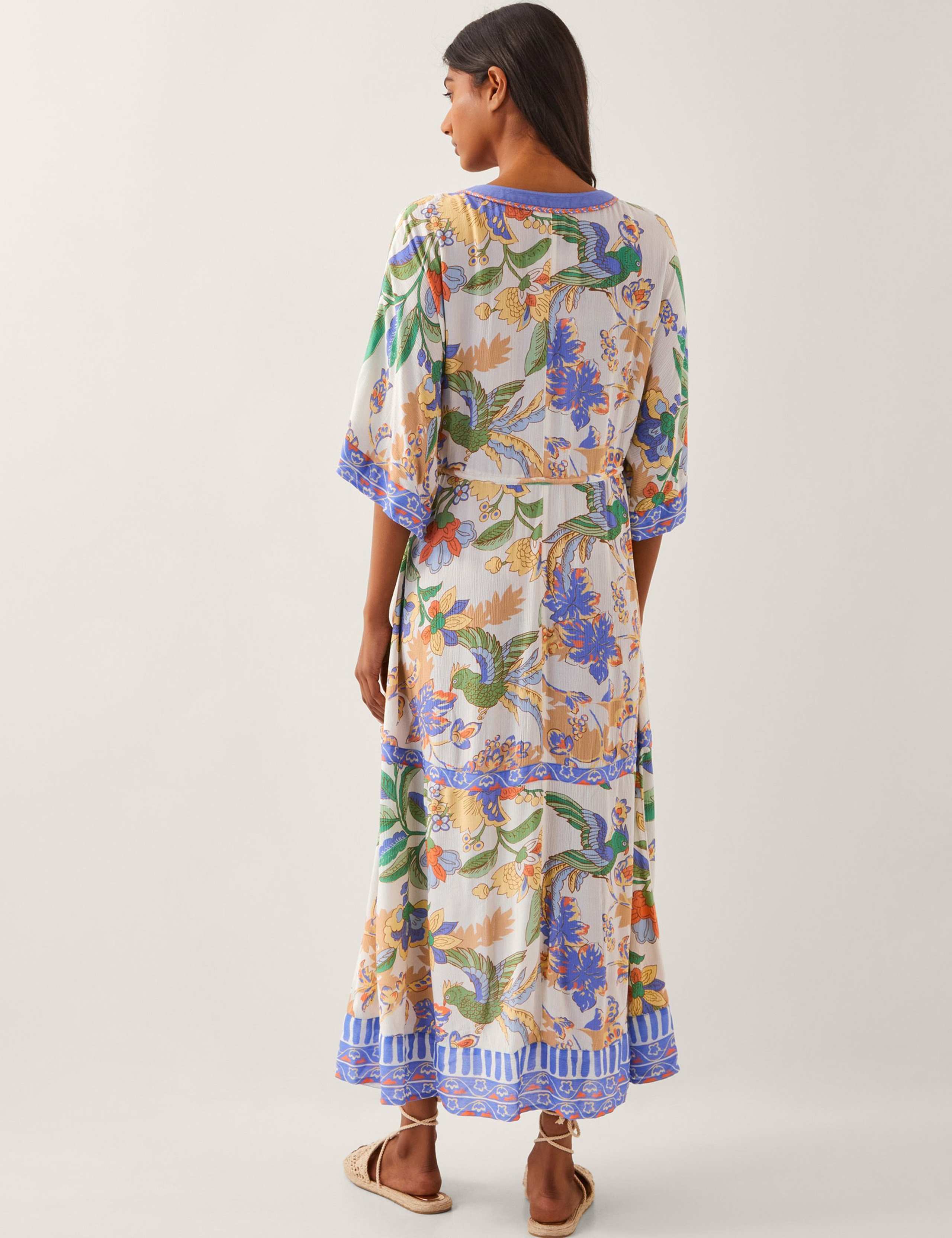 Floral V-Neck Midi Waisted Dress 3 of 4