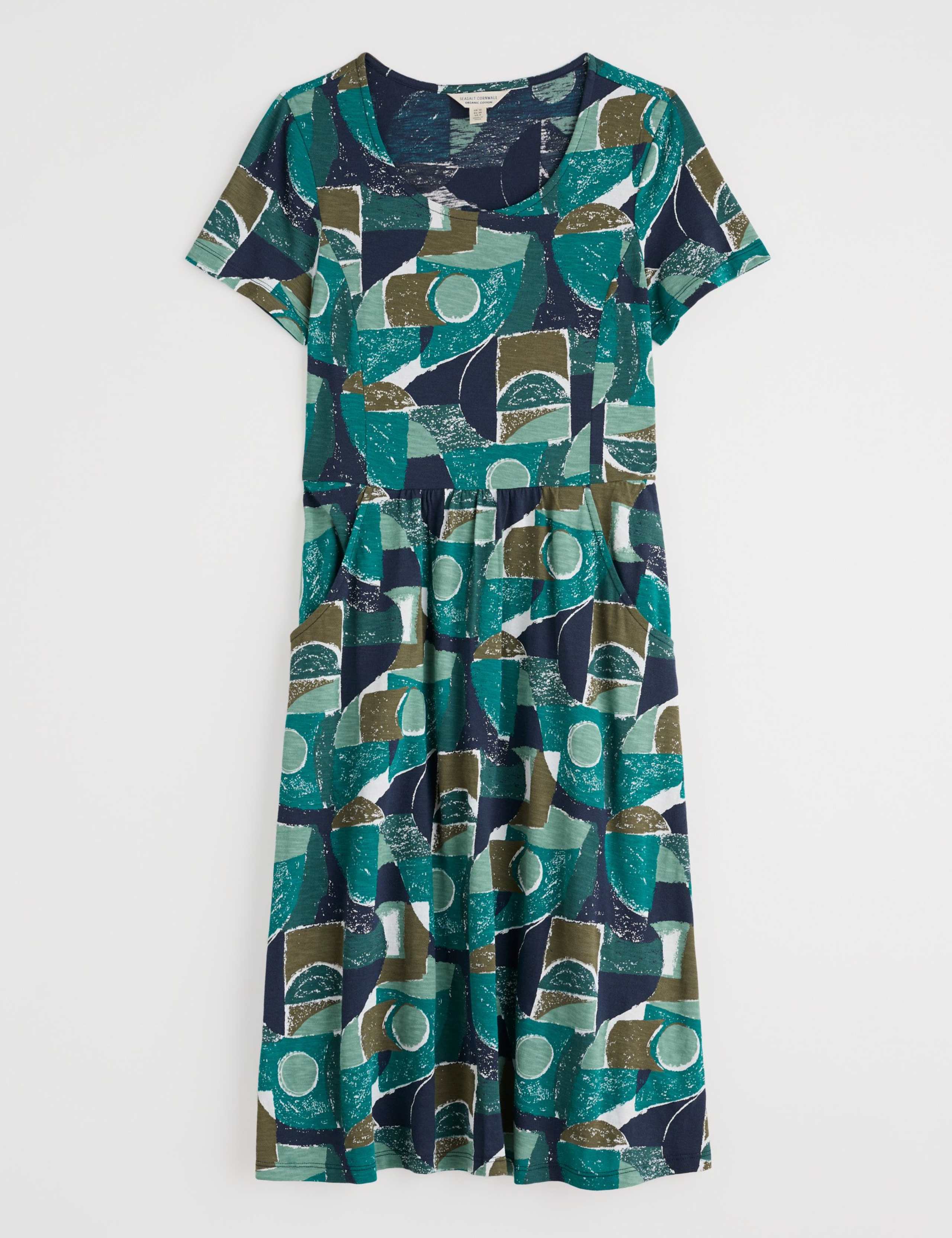 Cotton Geometric Print Midi Dress 2 of 6