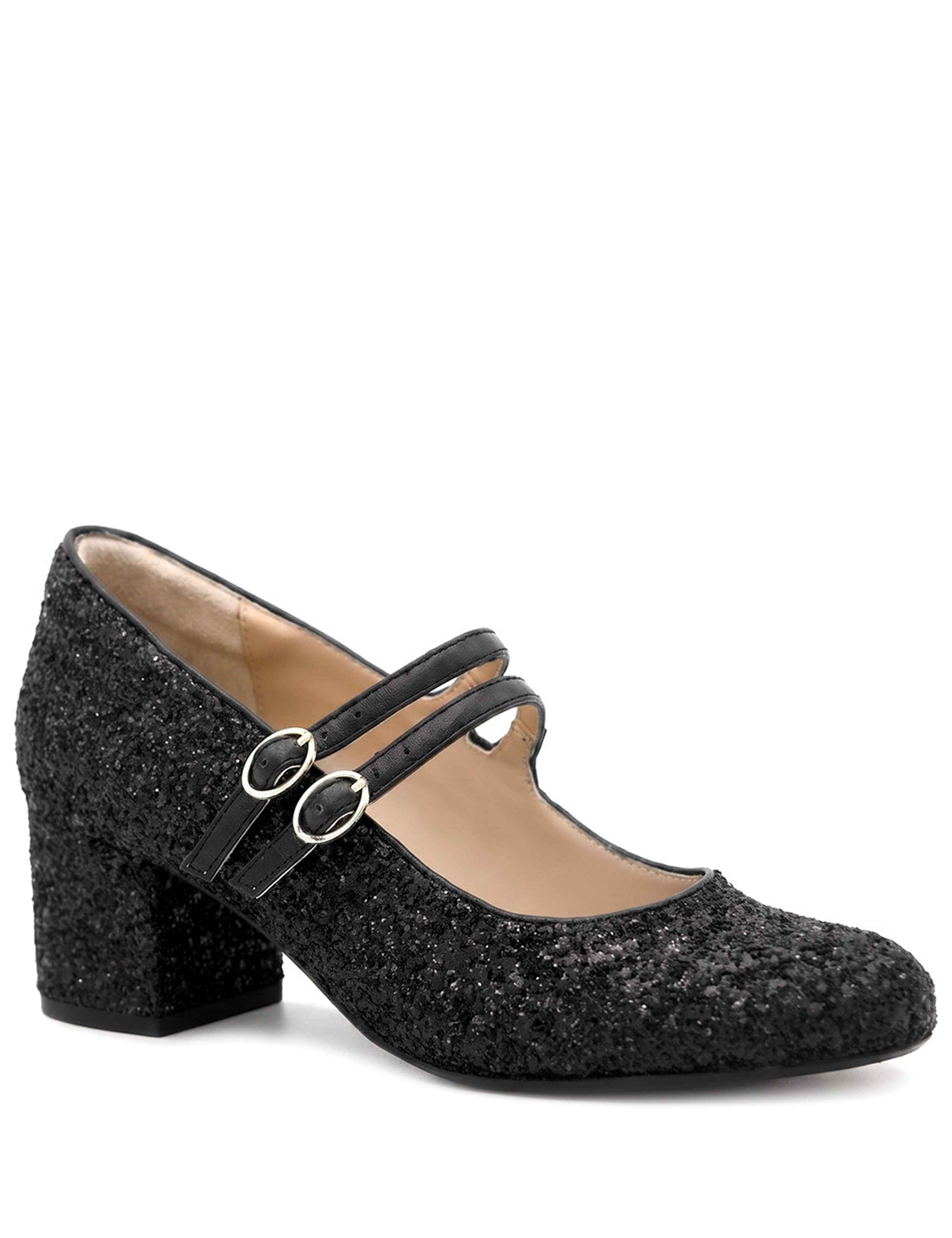 Leather Patent Block Heel Mary Jane Shoes 2 of 5
