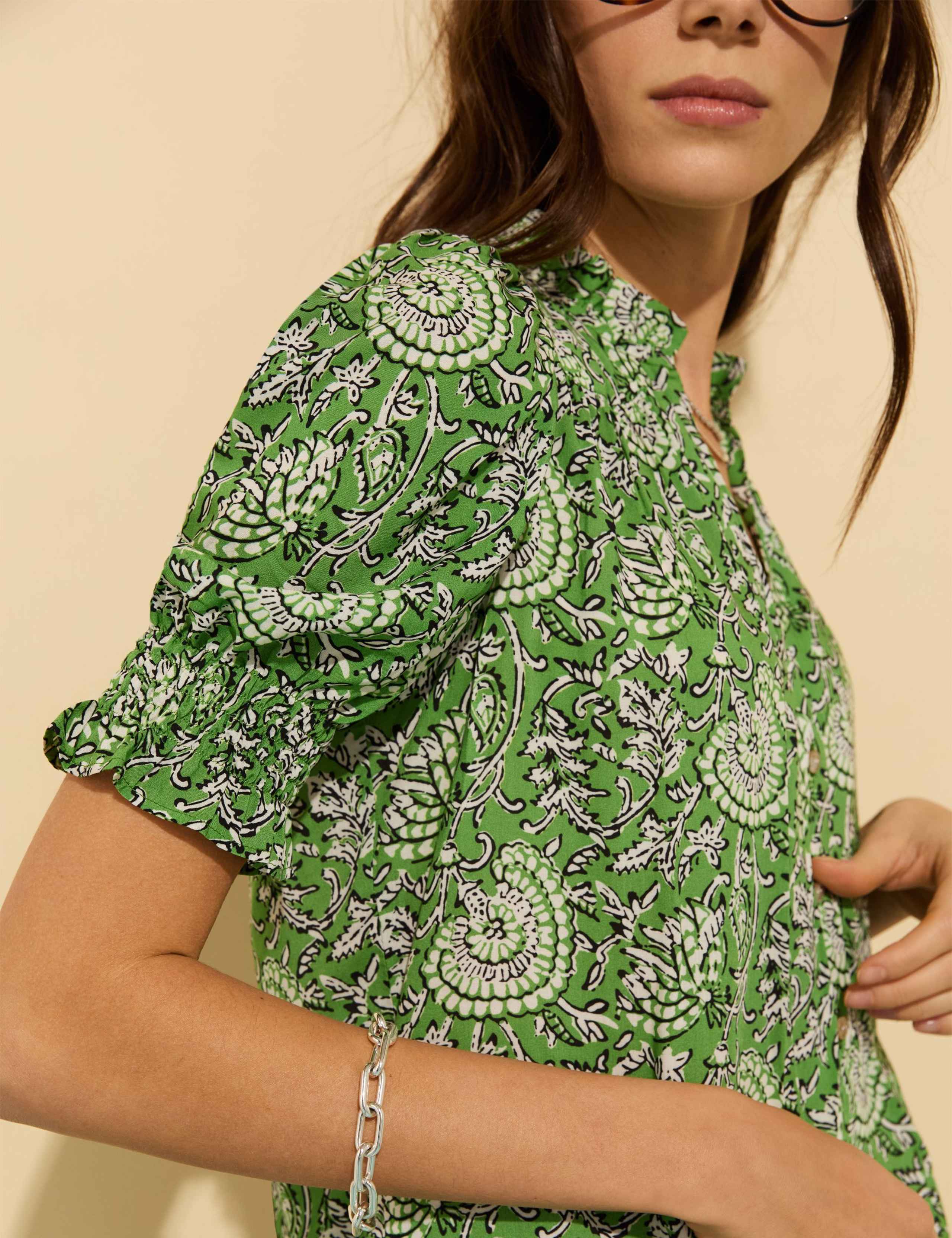 Floral Notch Neck Blouse 4 of 4