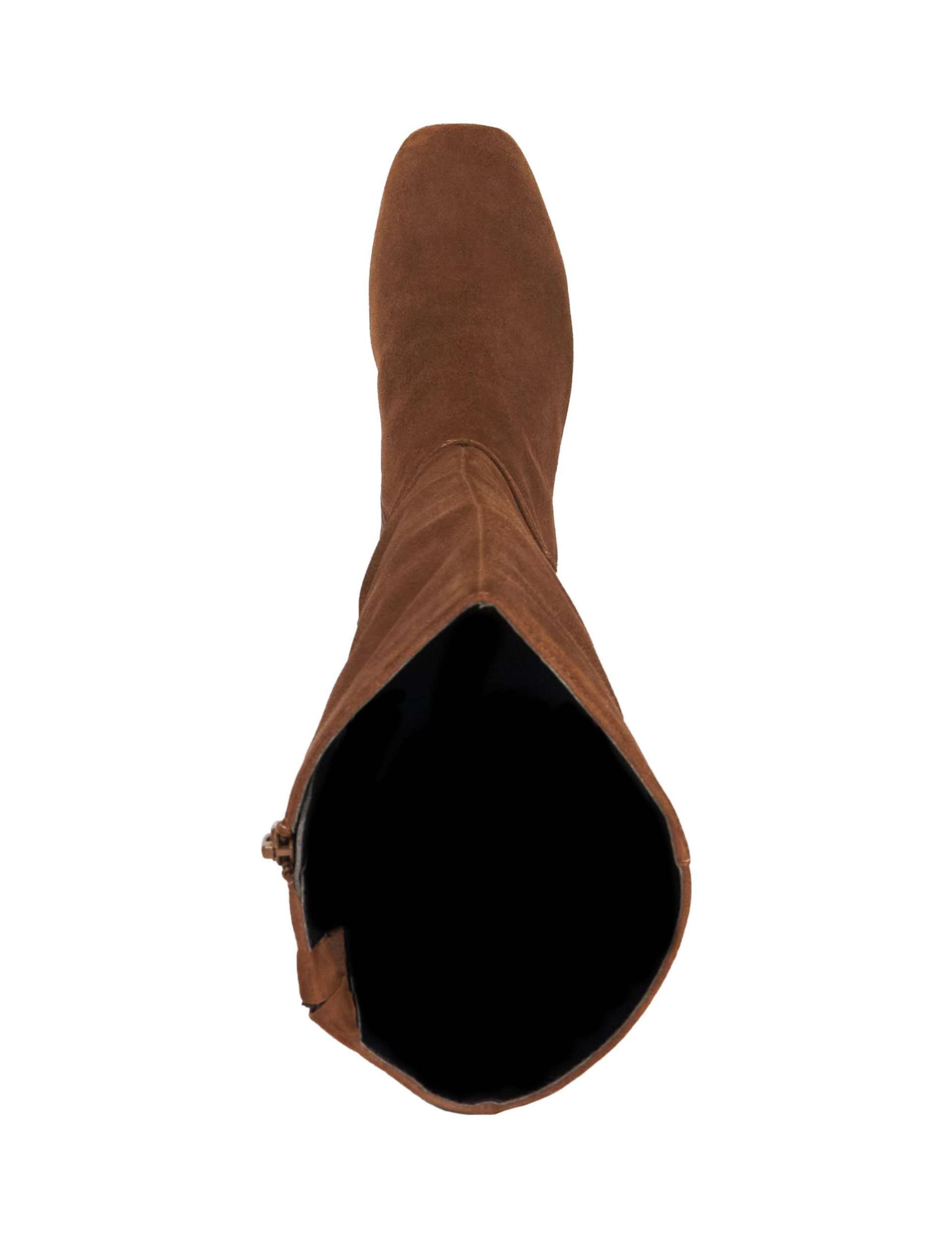 Wide Fit Suede Block Heel Knee High Boots 2 of 6
