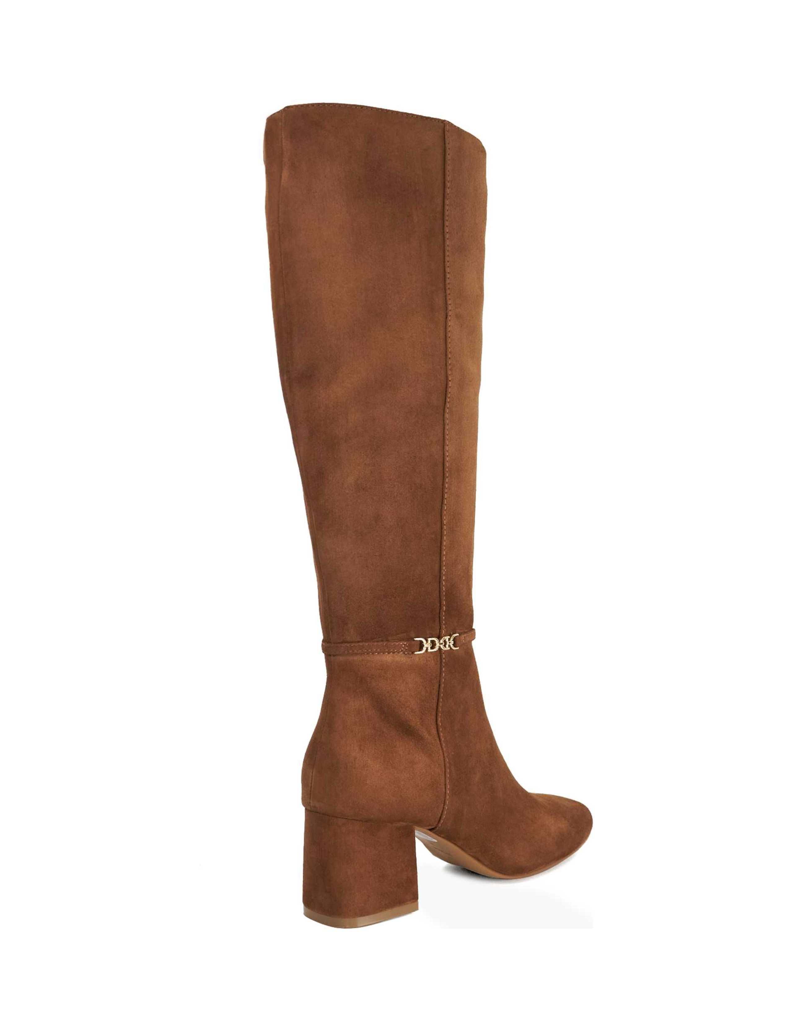 Wide Fit Suede Block Heel Knee High Boots 5 of 6