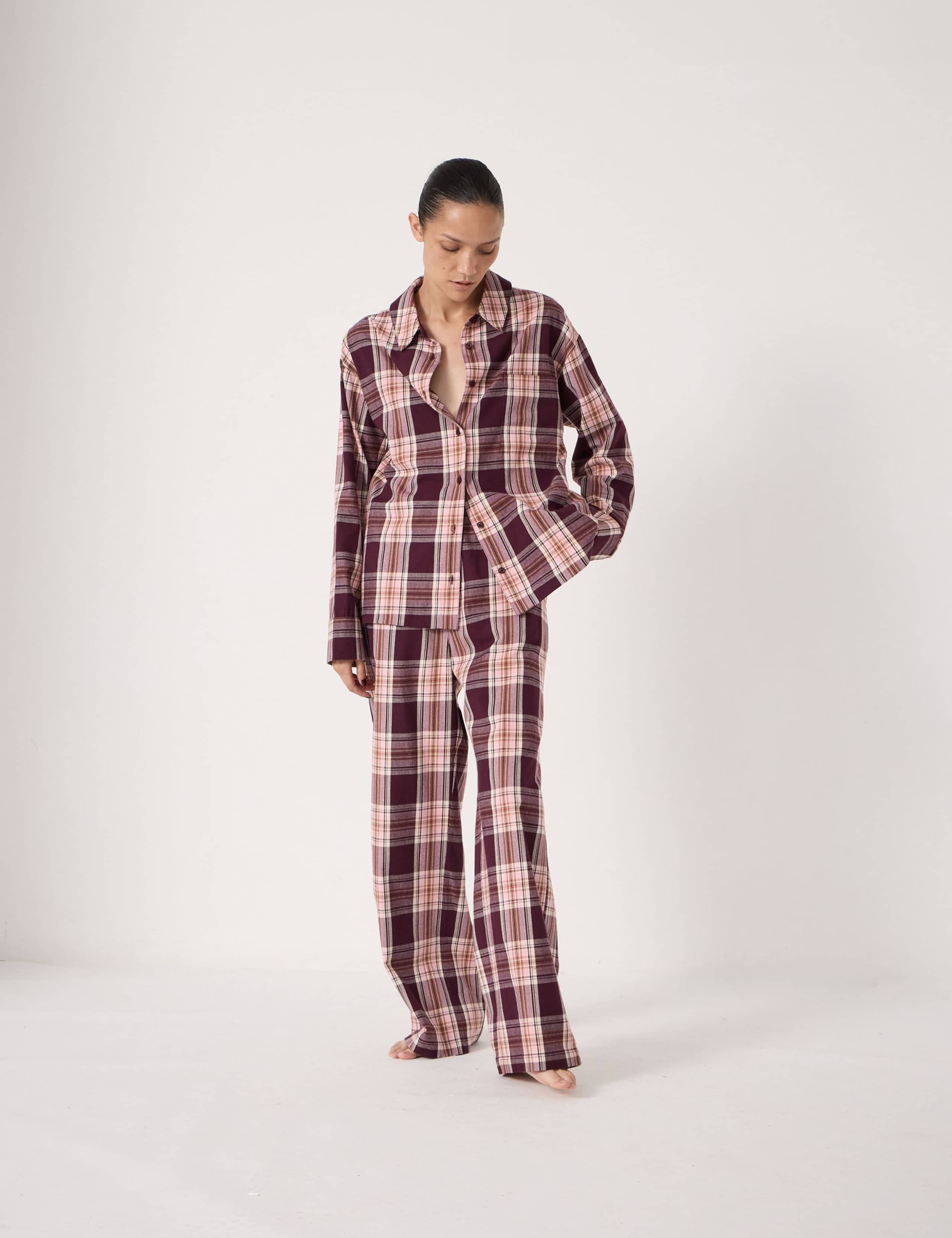 Brushed Cotton Rich Checked Pyjama Set 3 of 5