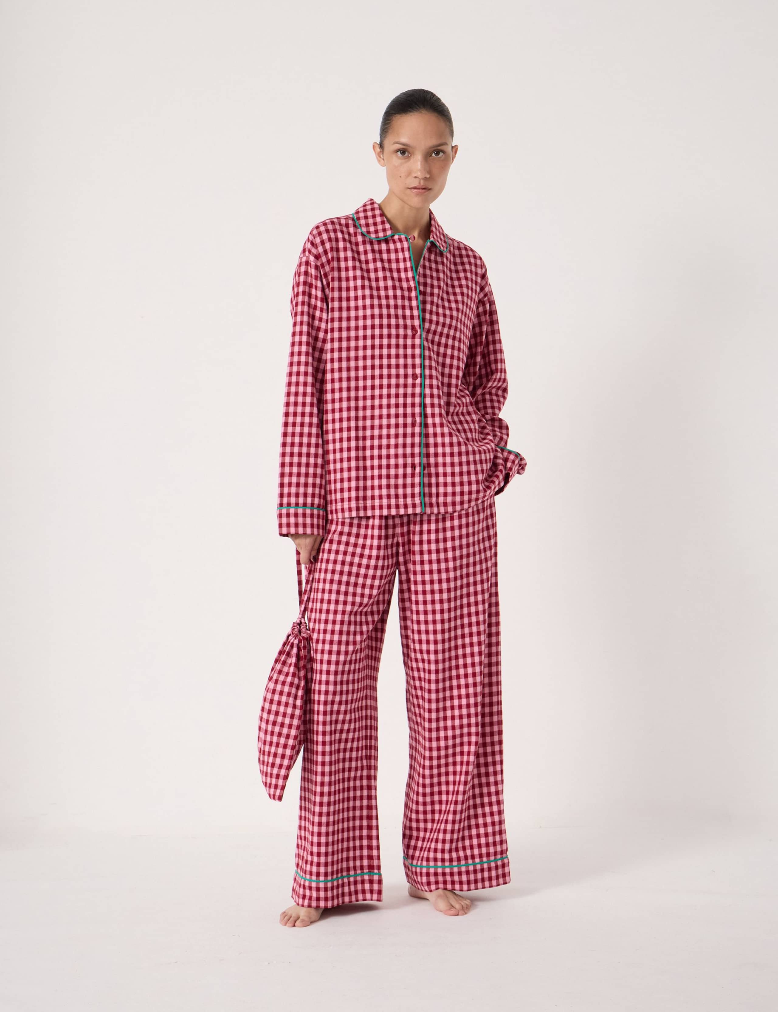 Brushed Cotton Rich Checked Pyjama Set 5 of 5