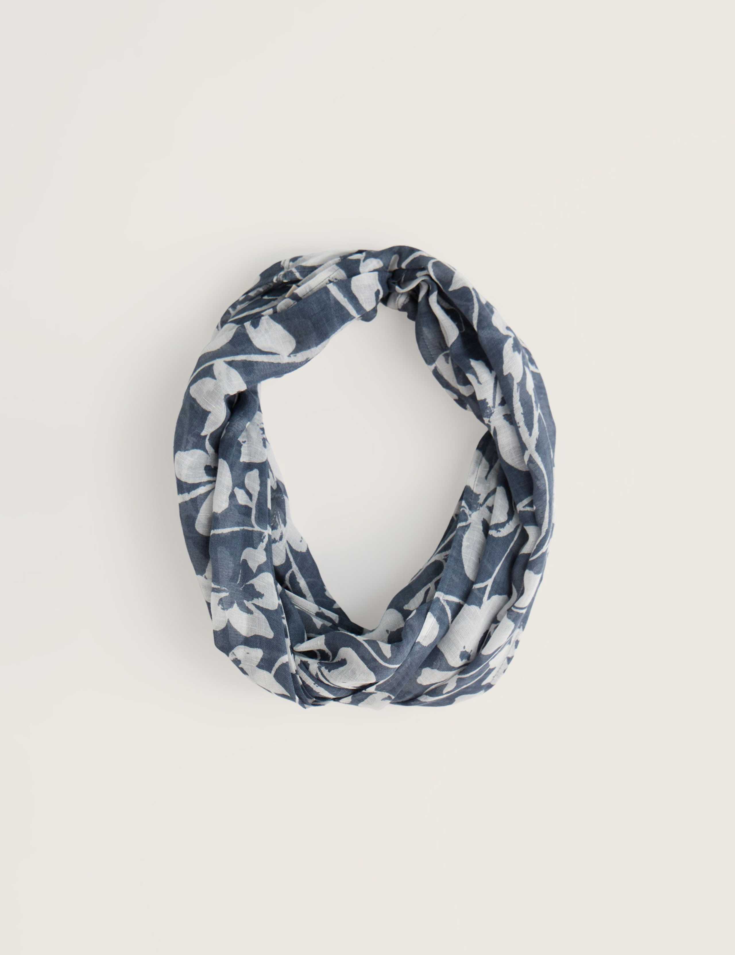 Modal Rich Woven Floral Snood with Linen 1 of 3