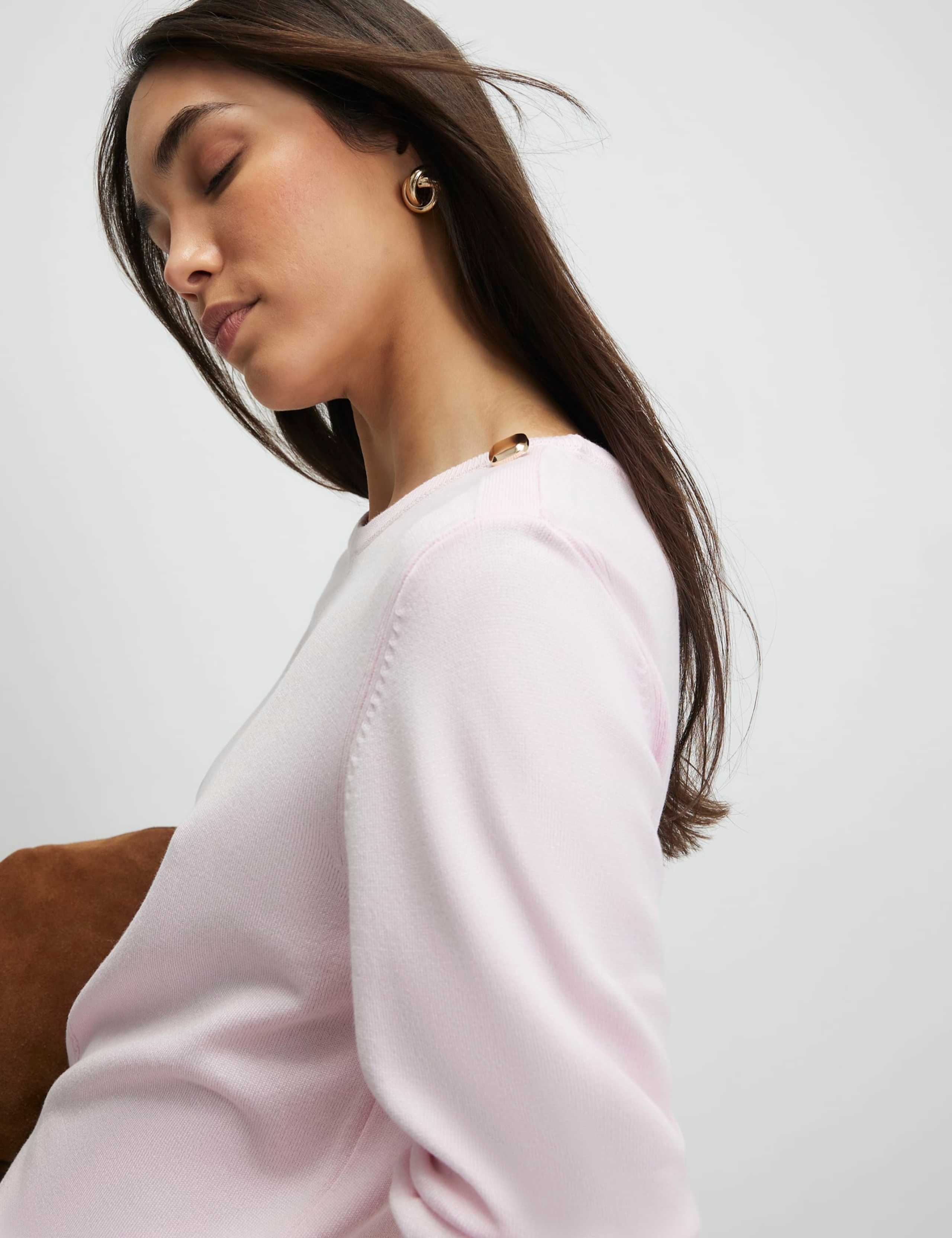 Crew Neck Button Detail Knitted Top 3 of 4