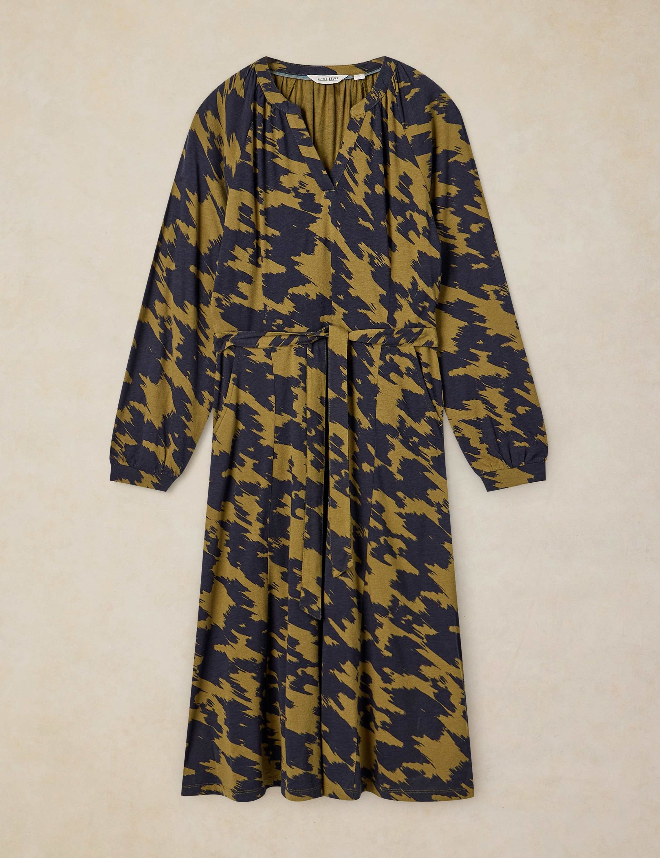 Jersey Printed V Neck Midi Tea Dress 2 of 6