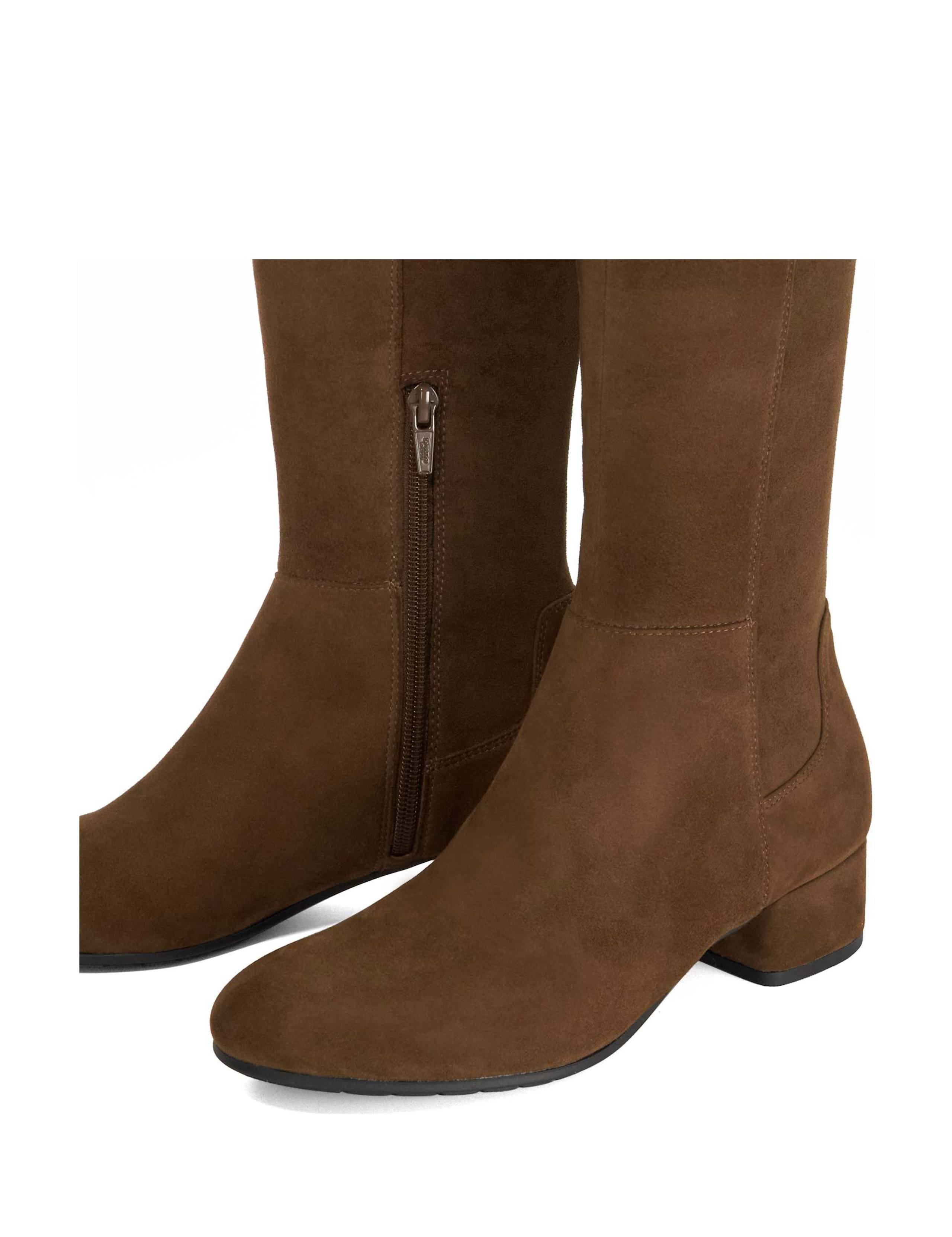 Suede Block Heel Knee High Boots 5 of 5
