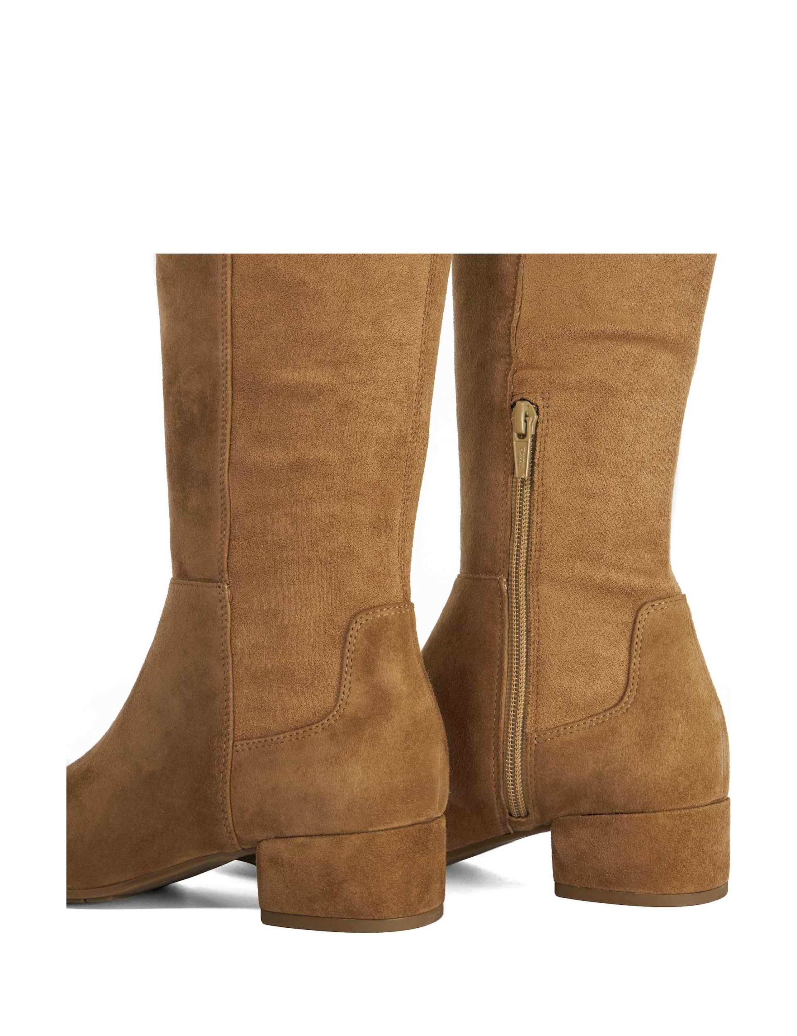 Suede Block Heel Knee High Boots 5 of 5