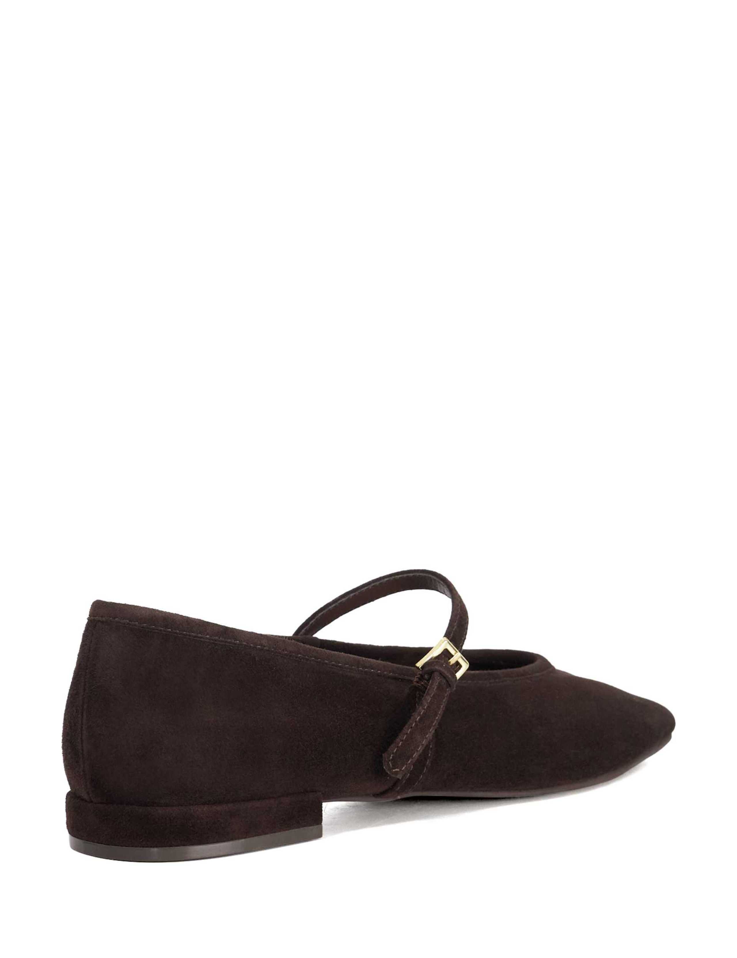 Suede Square Toe Mary Jane Ballet Pumps 3 of 6