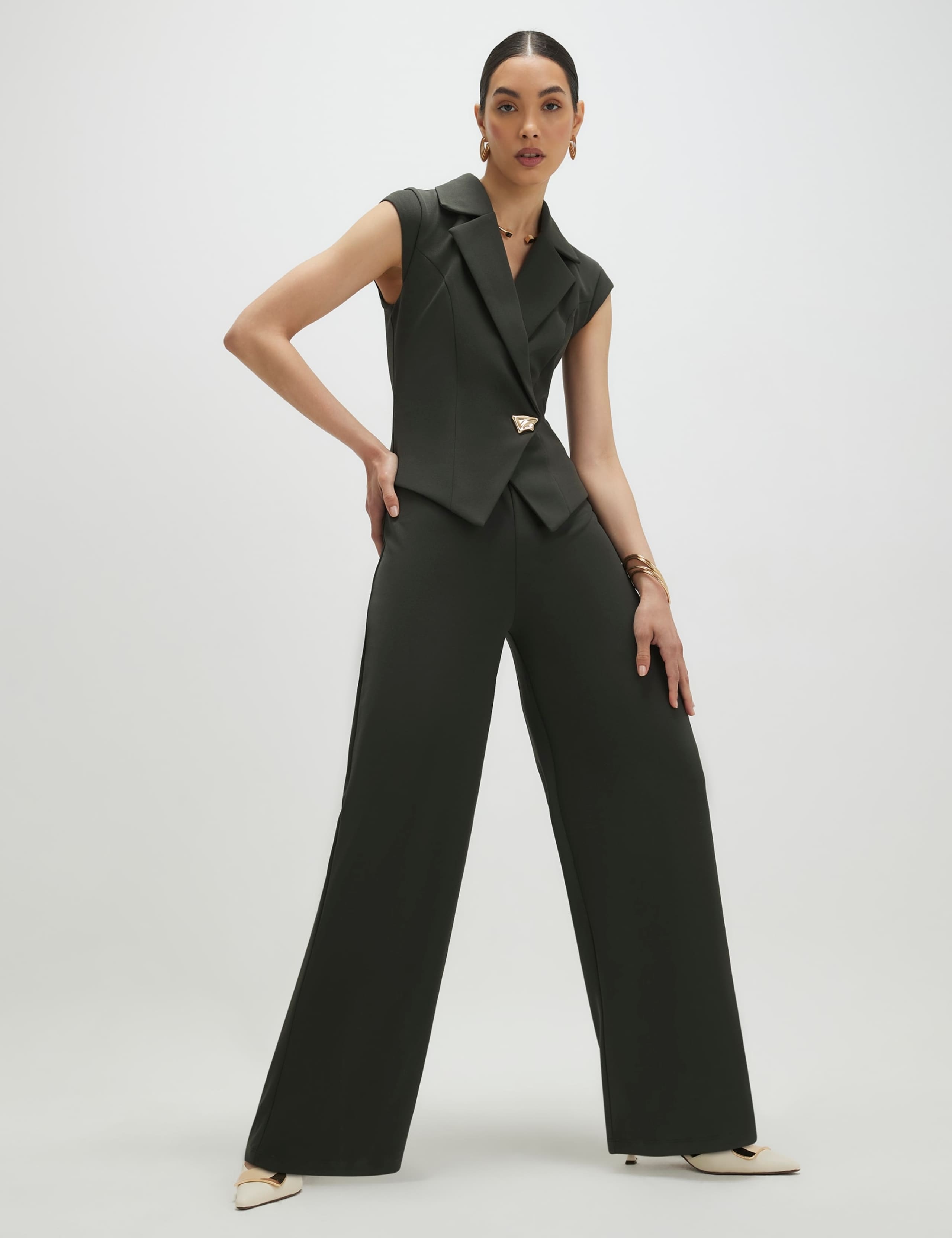 Cap Sleeve Wide Leg Jumpsuit 1 of 4