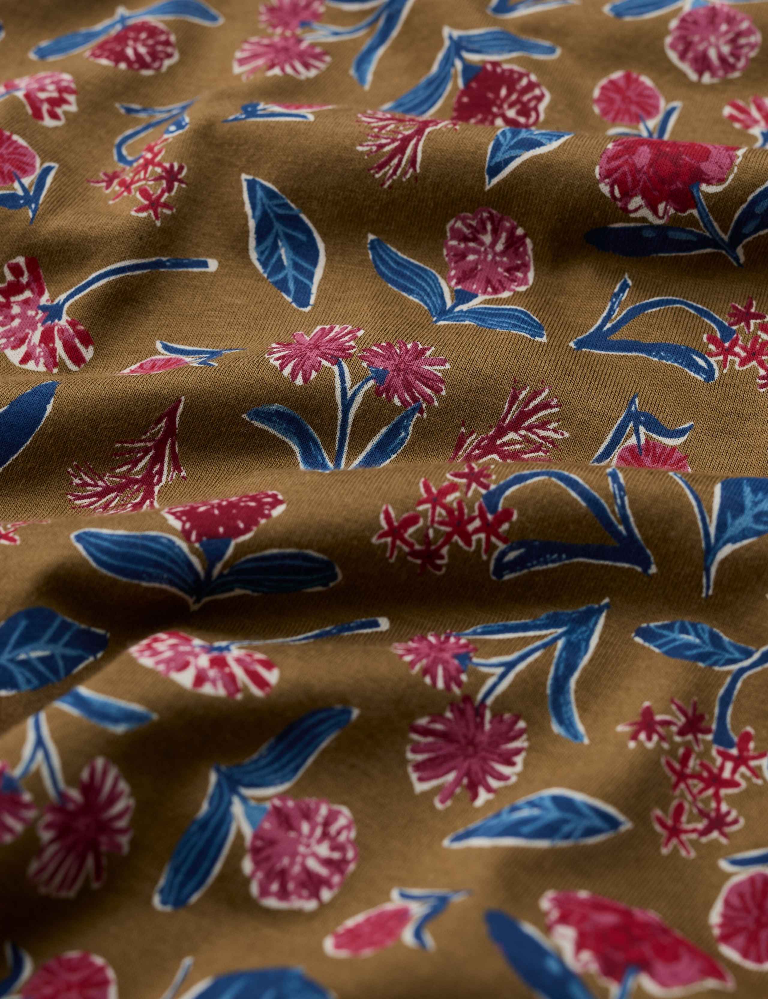Cotton Blend Floral Notch Neck Top 5 of 5