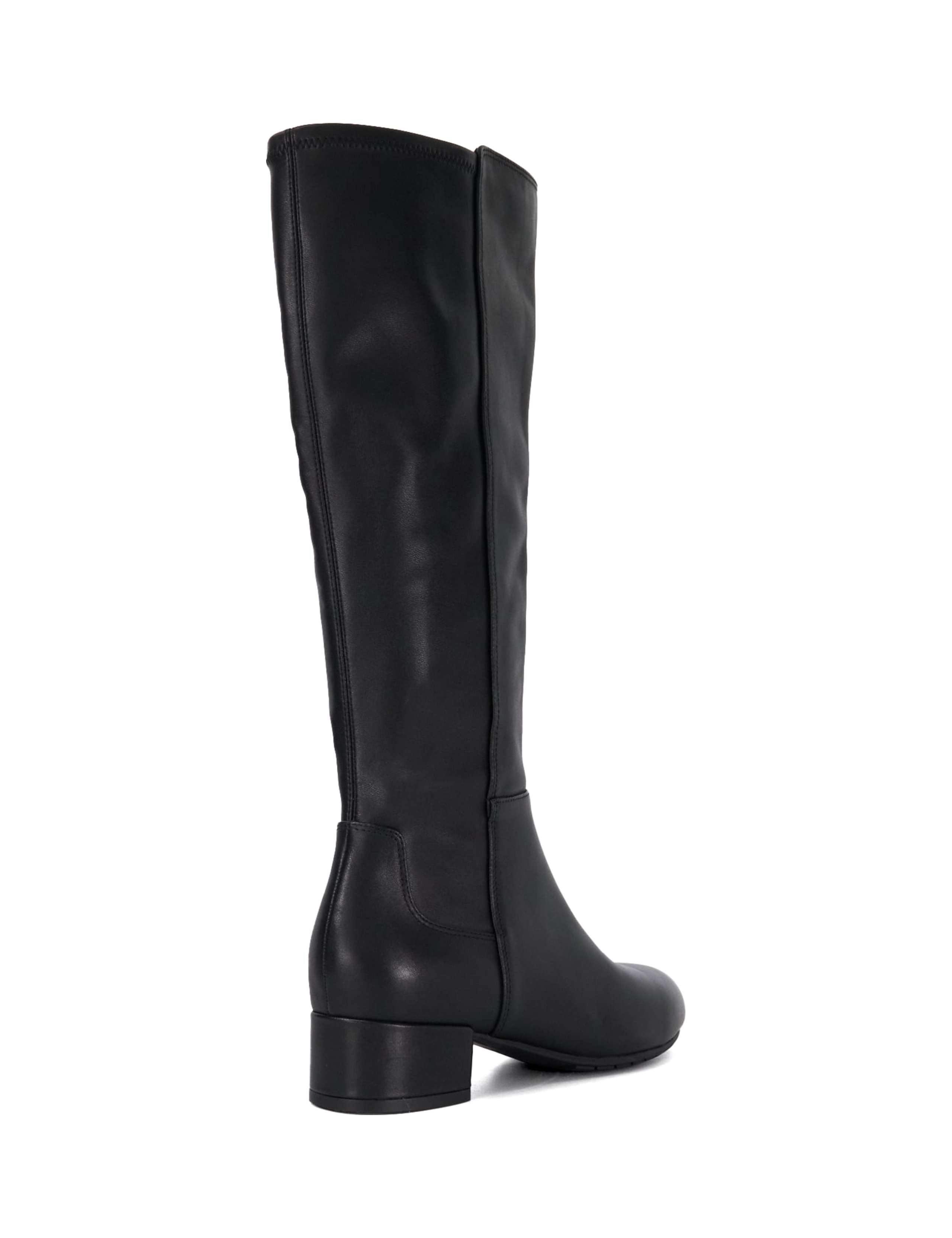 Wide Fit Leather Block Heel Knee High Boots 4 of 5