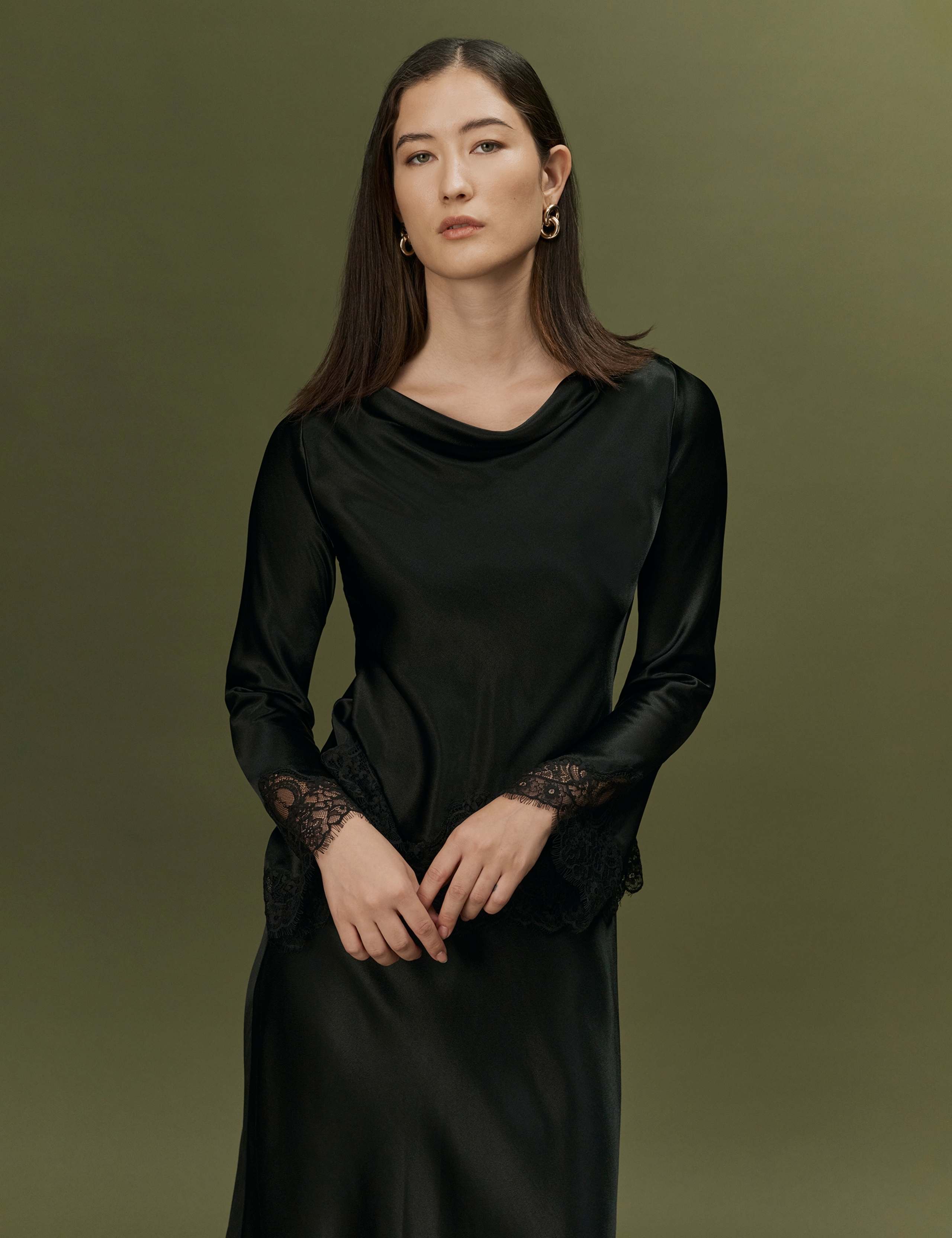 Satin Lace Insert Top 10 of 11