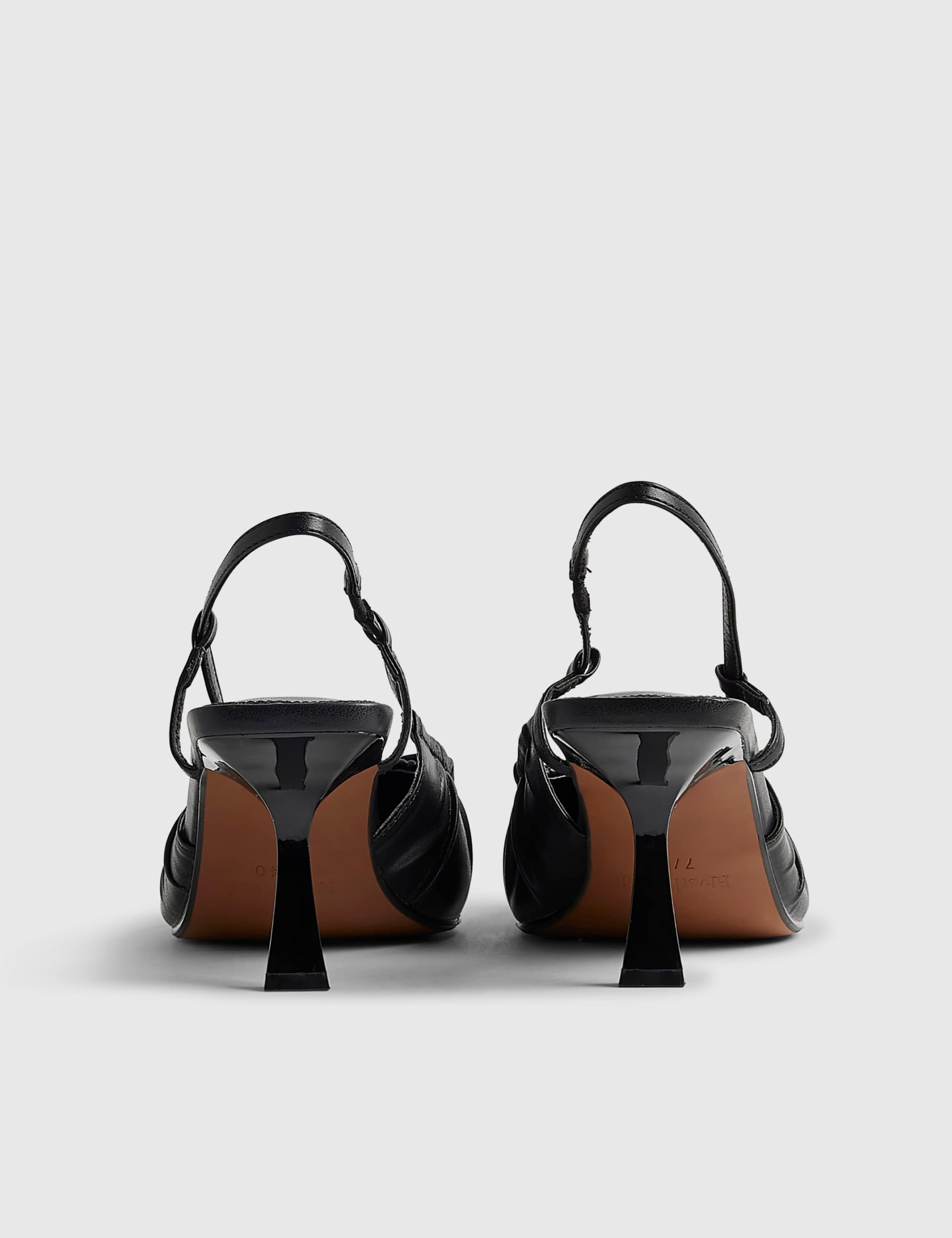 Leather Ruched Bow Slingback Court Heels 4 of 5