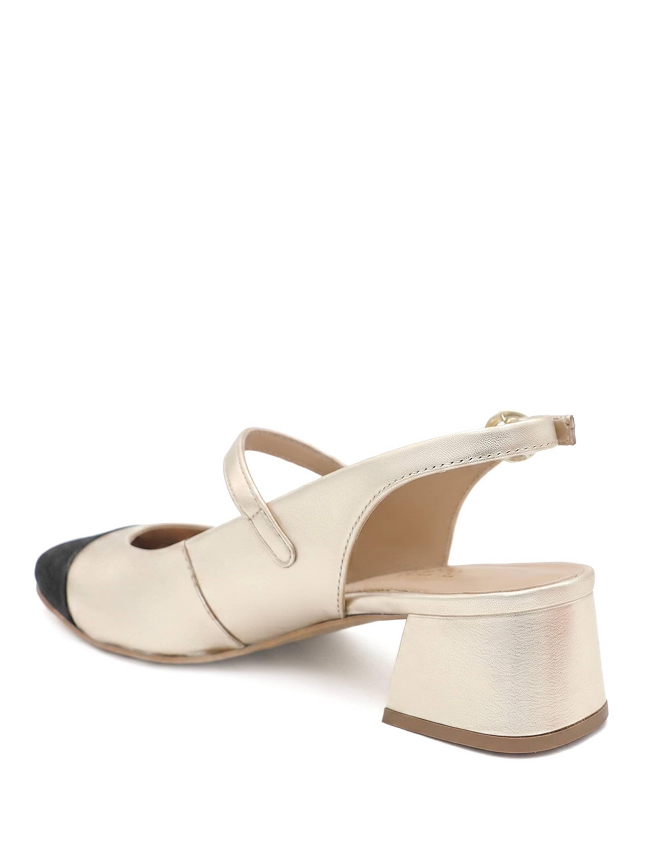 Leather Mary Jane Block Heel Slingback Shoes 4 of 6