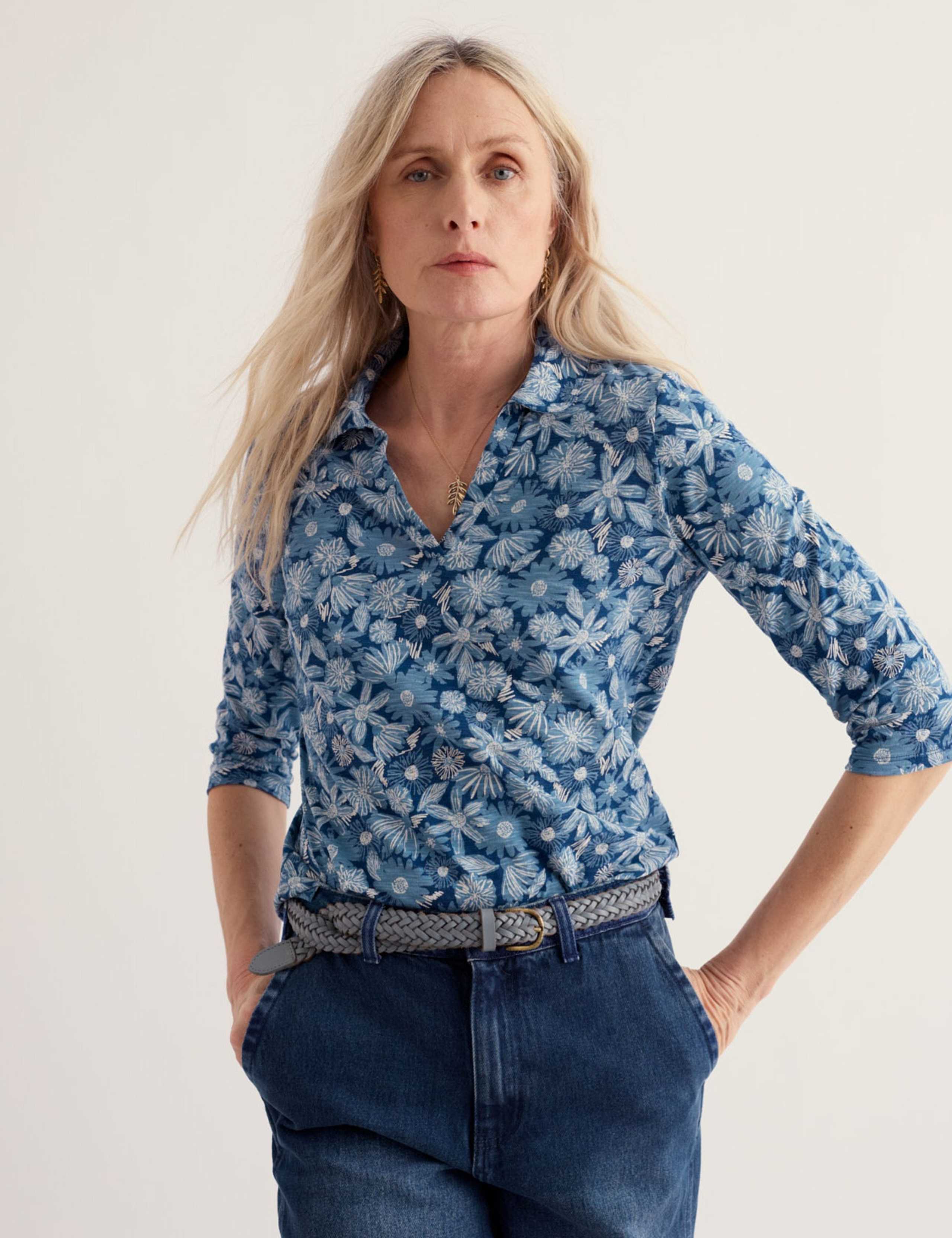 Pure Cotton Floral Notch Neck Shirt 4 of 5