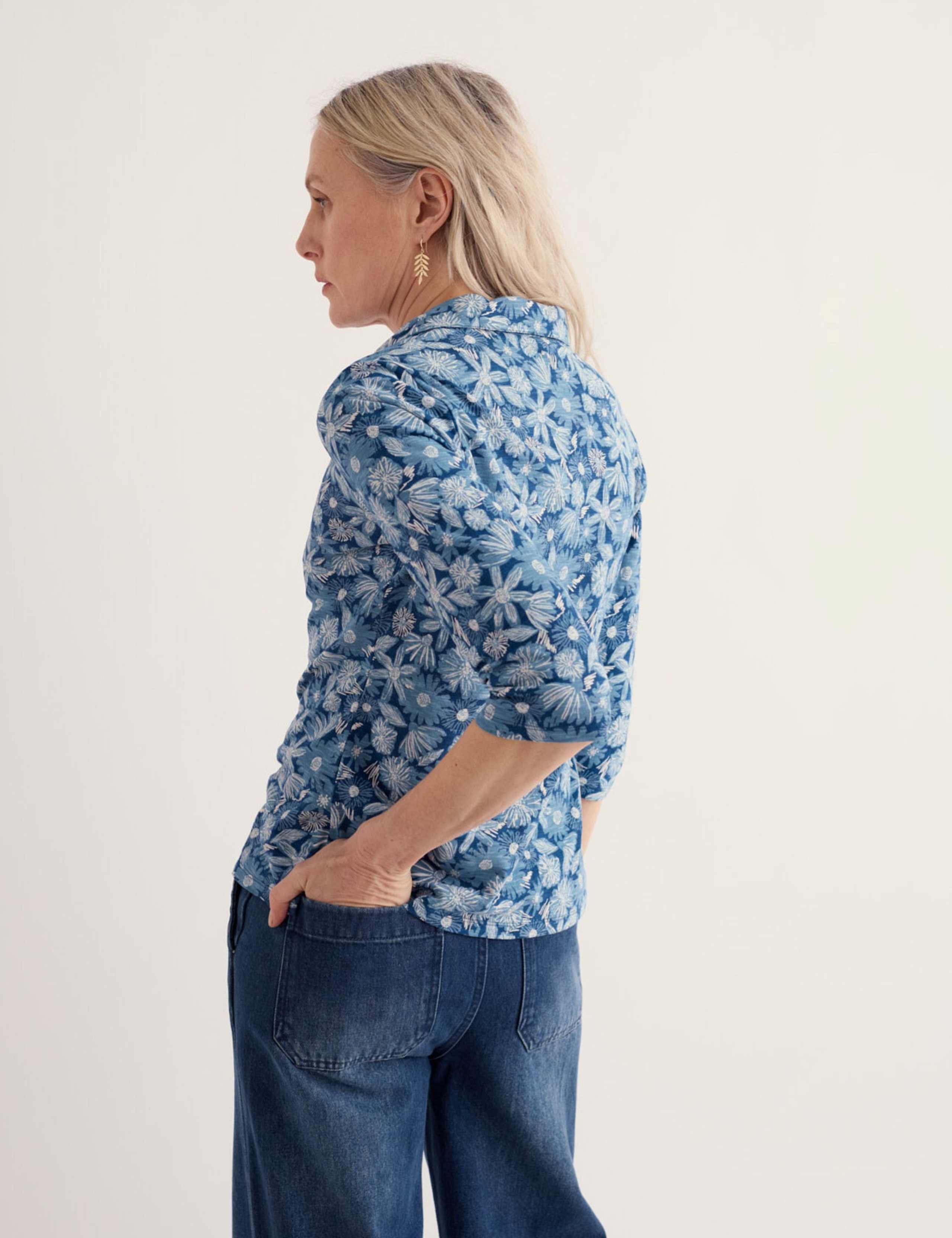Pure Cotton Floral Notch Neck Shirt 5 of 5