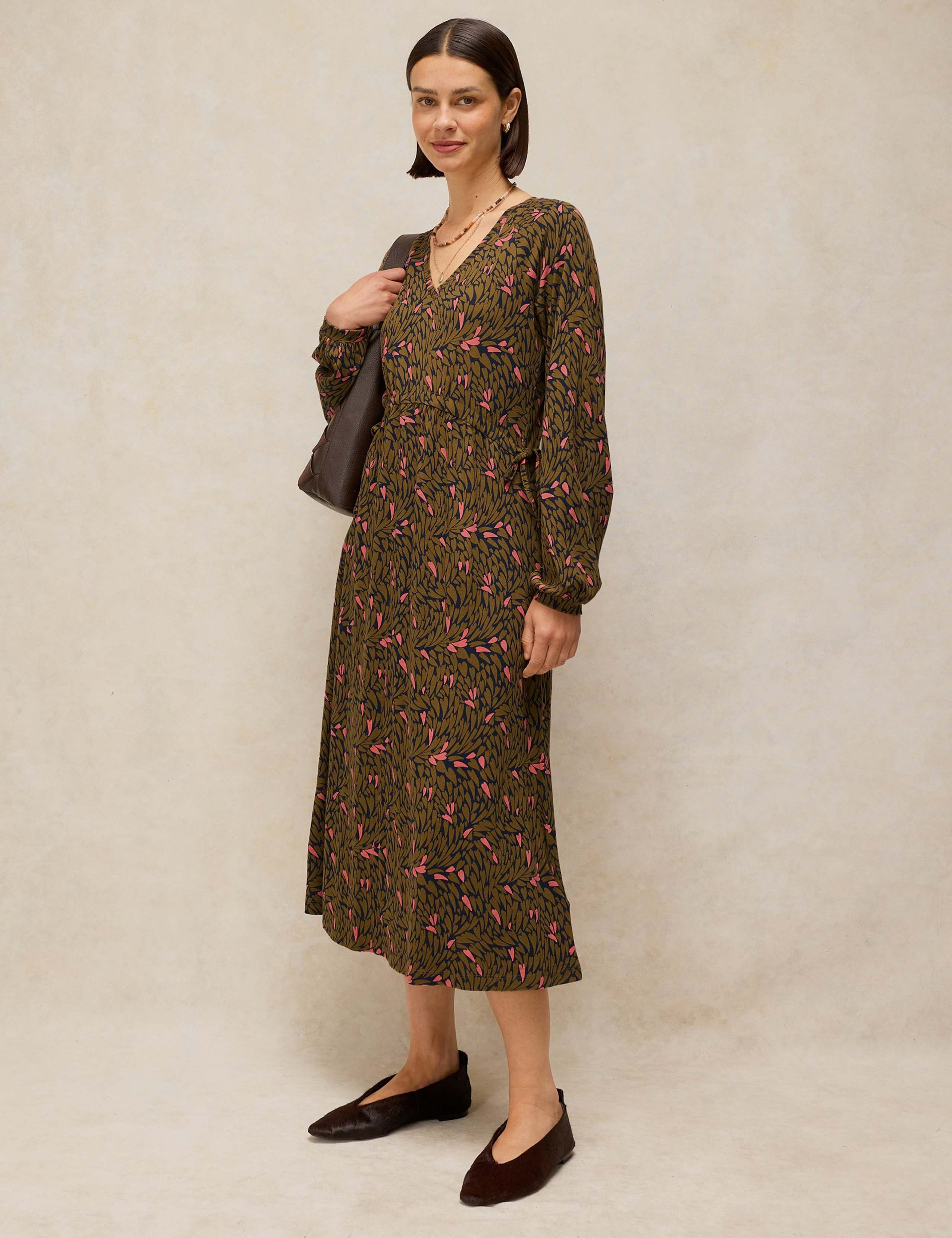 Jersey Printed V Neck Midaxi Tea Dress 3 of 6