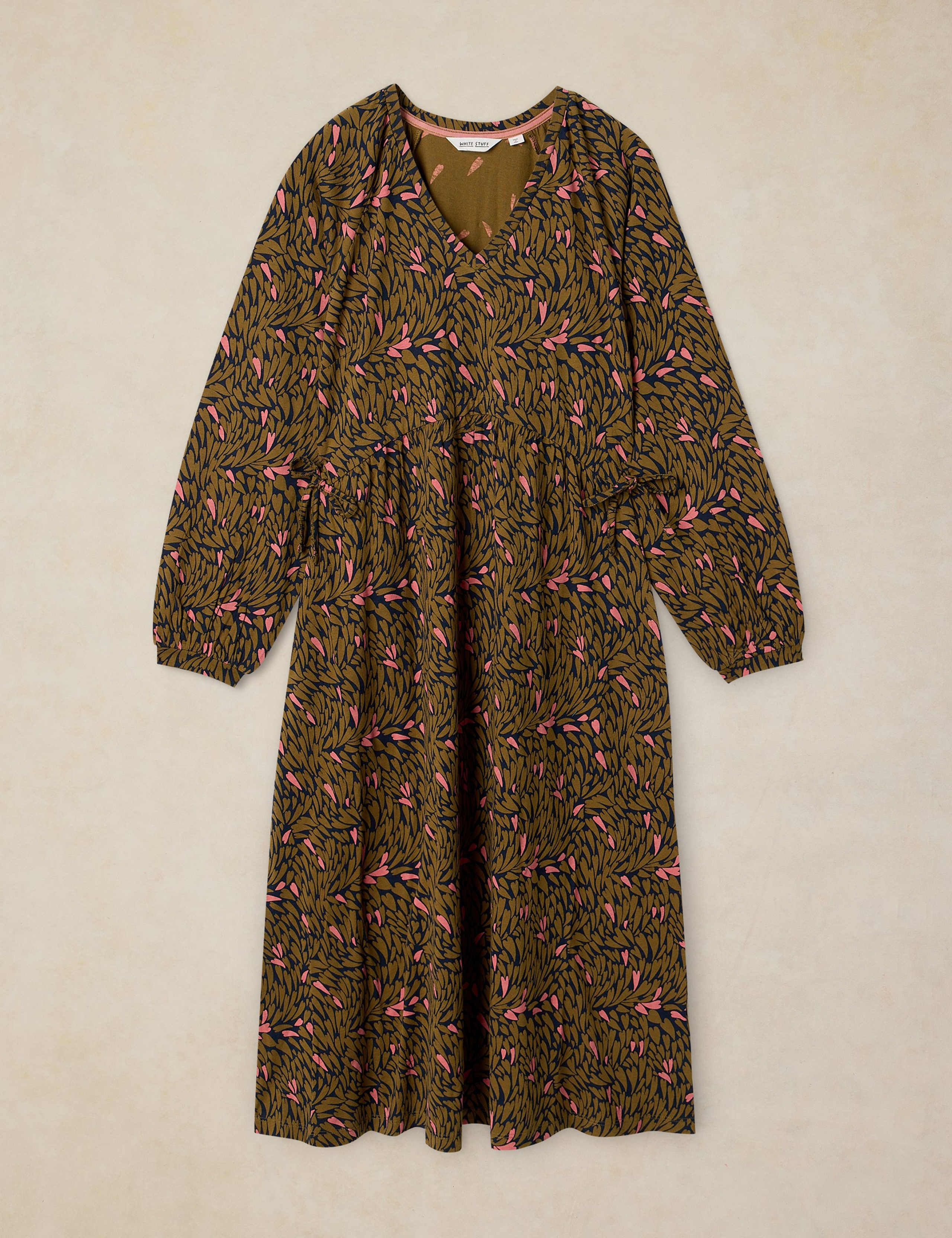 Jersey Printed V Neck Midaxi Tea Dress 2 of 6
