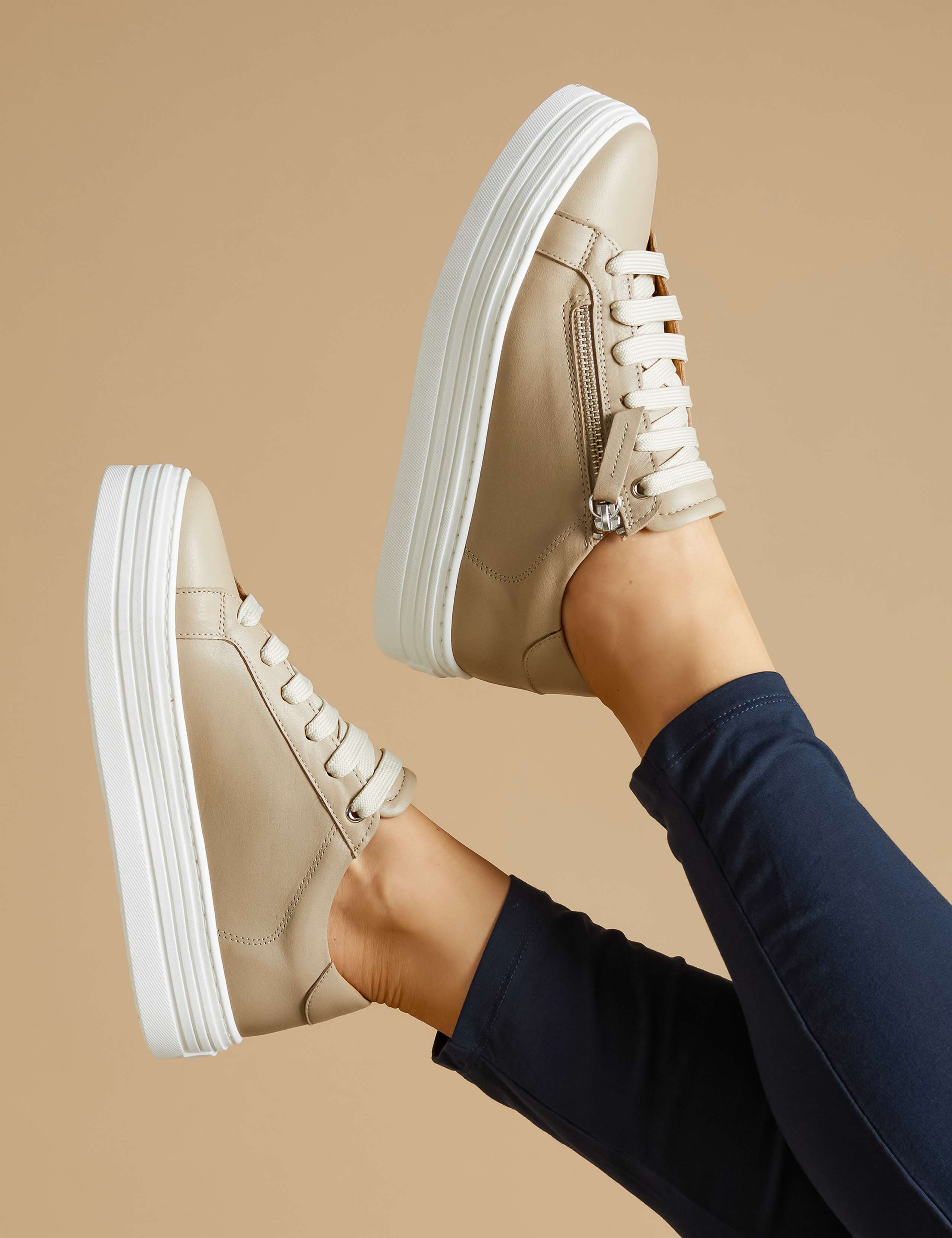 Leather Flatform Trainers 1 of 7