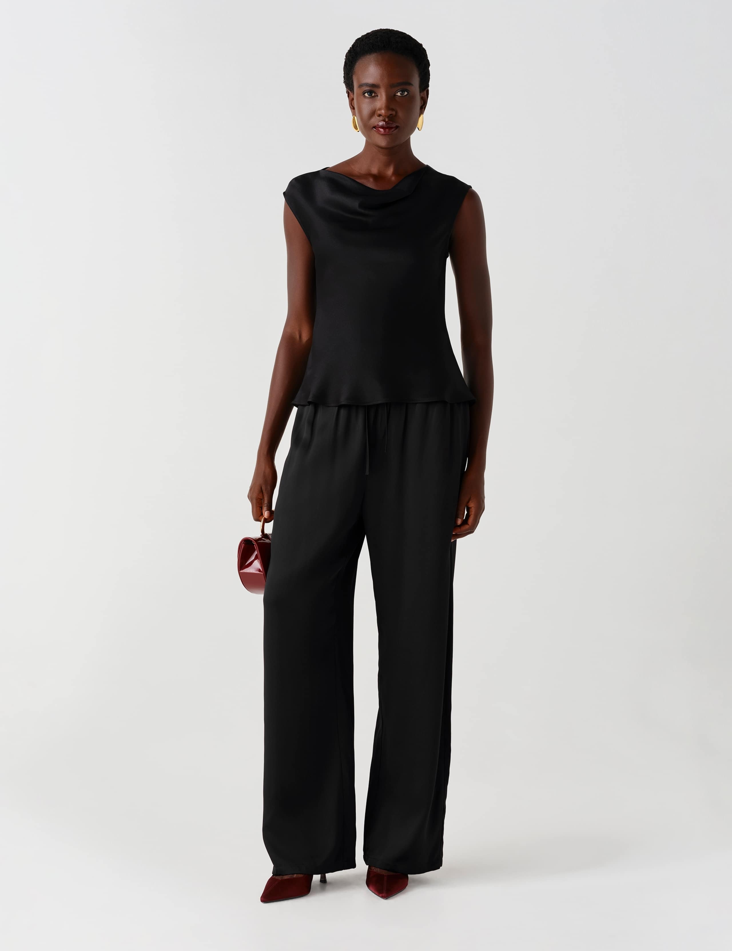 Satin Drawstring Straight Leg Trousers 6 of 9