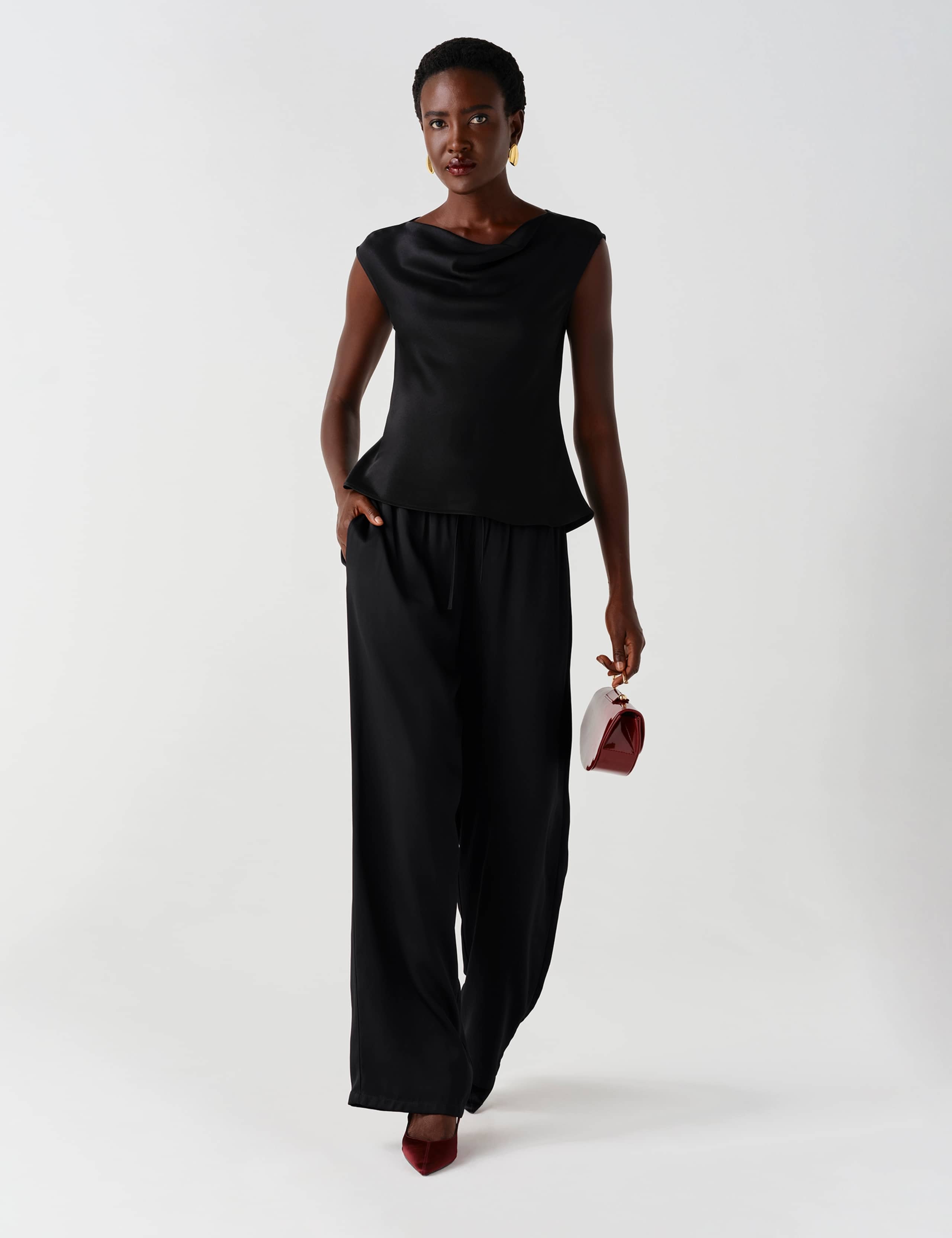 Satin Drawstring Straight Leg Trousers 7 of 9