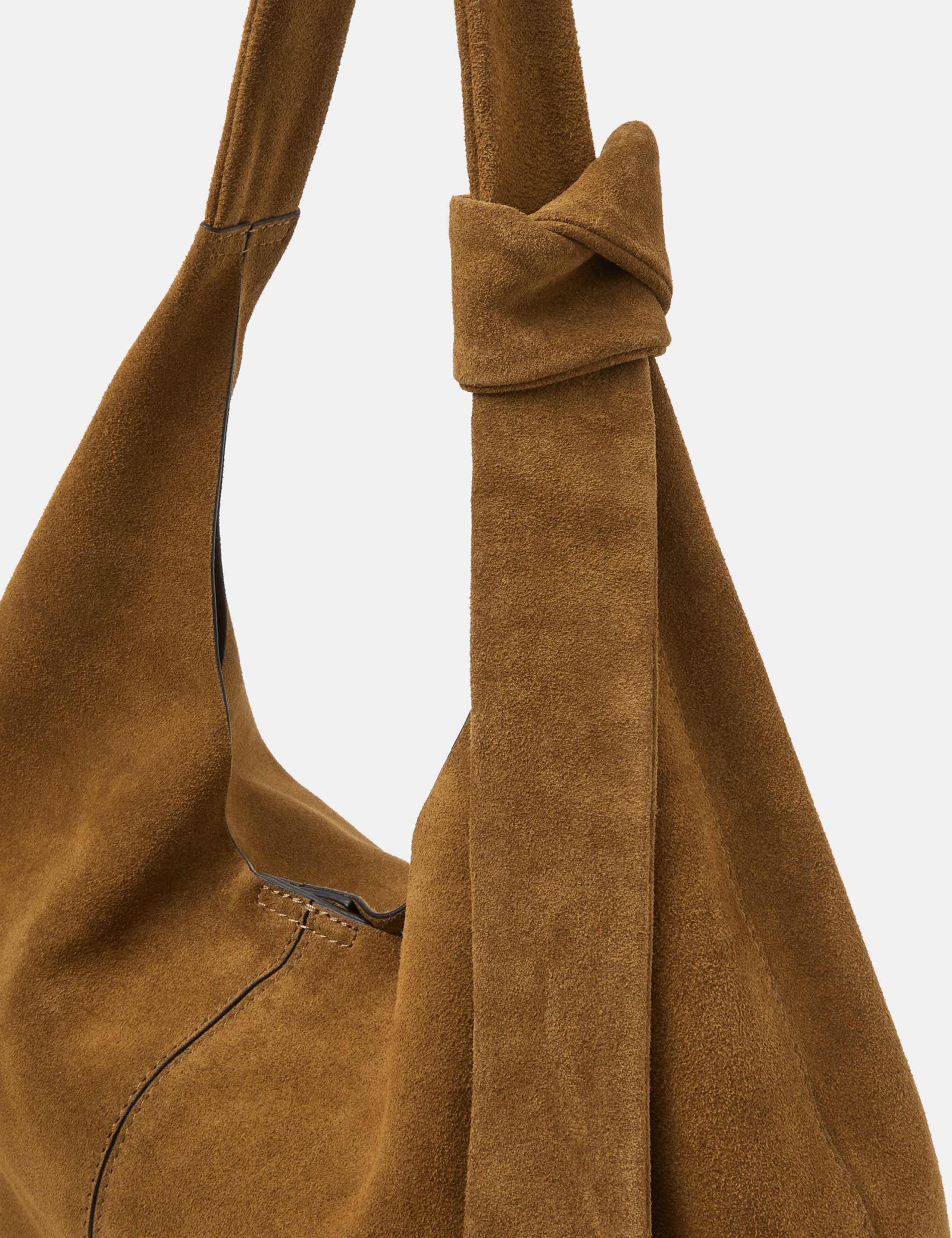 Suede Knotted Detail Shoulder Bag 4 of 5