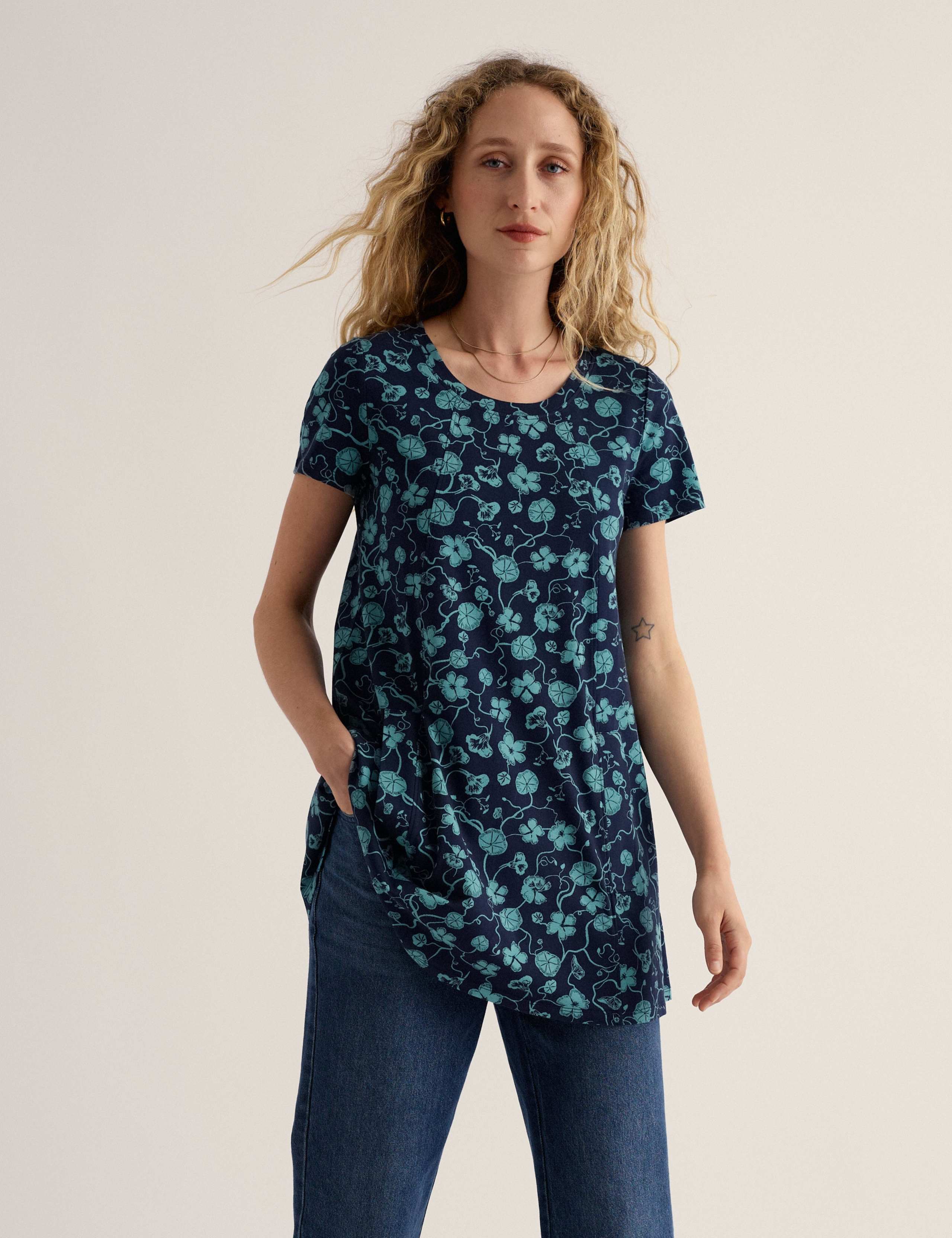 Cotton Rich Floral Relaxed Tunic 3 of 5