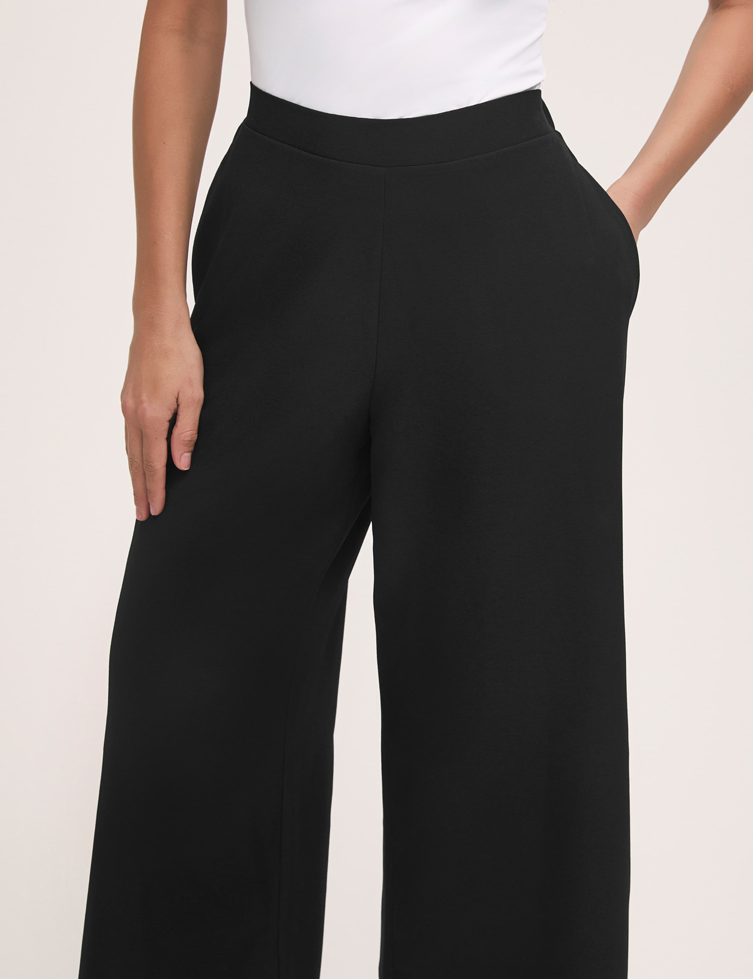 Elasticated Waist Wide Leg Cropped Trousers 3 of 3