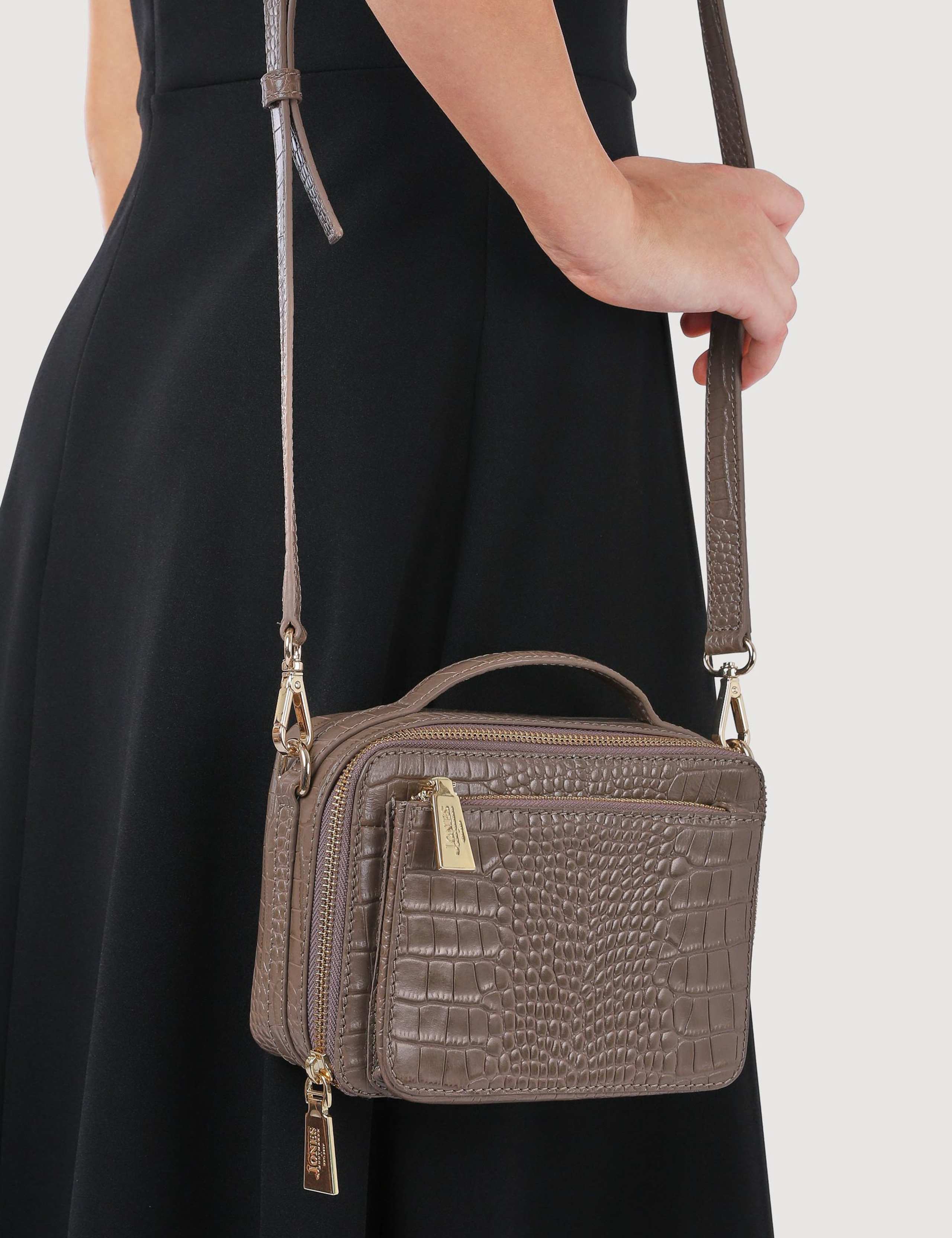 Adjustable Leather Zip Shoulder Bag 5 of 5