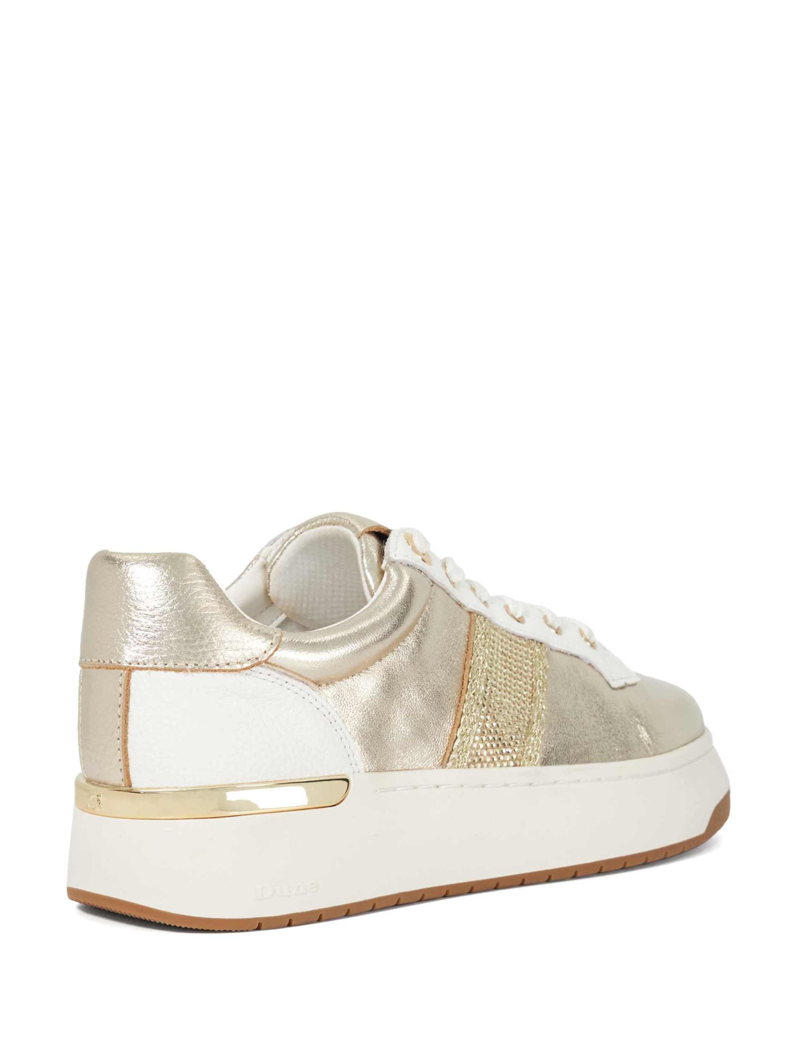 Leather Lace Up Metallic Trainers 5 of 5