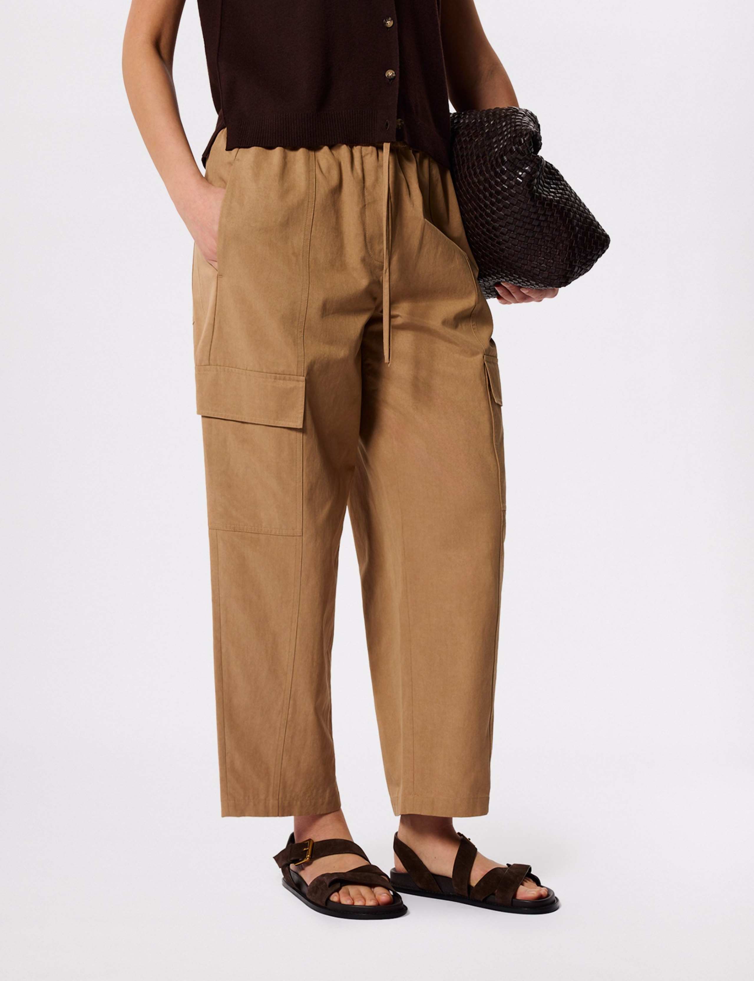 Cotton Blend Utility Barrel Leg Trouser 3 of 6