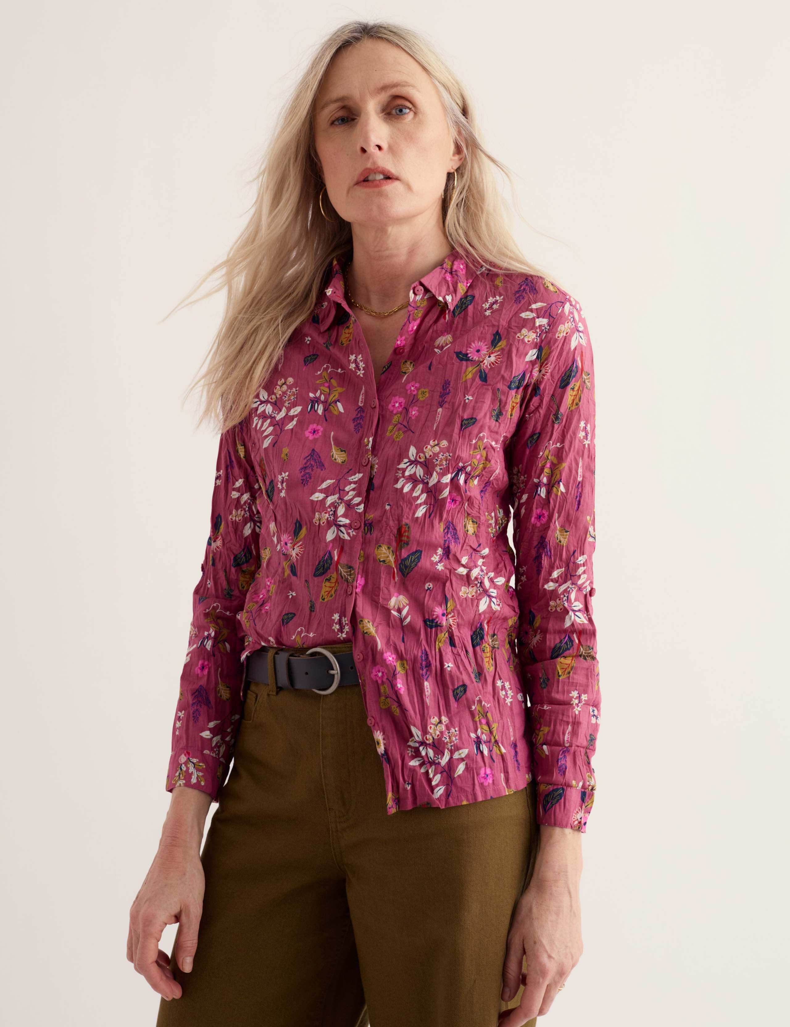 Pure Cotton Textured Floral Shirt 4 of 6
